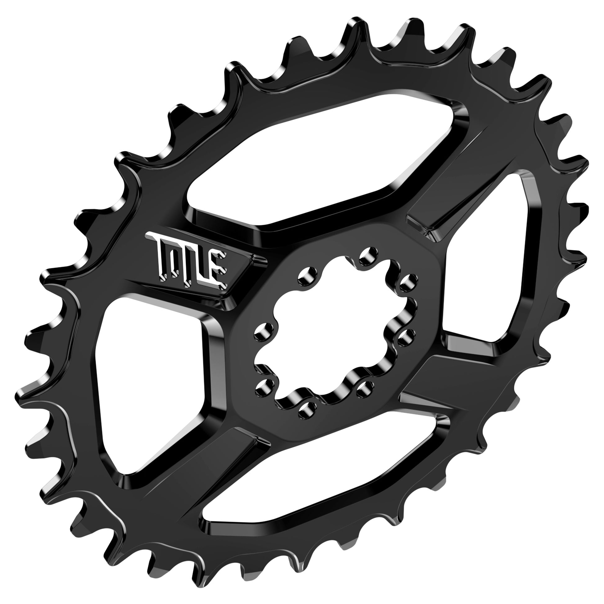 Title CR1 8 Bolt T-Type Chainring - Direct Mount - SRAM - 3mm Boost - Round - 32T - 12 Speed - Alloy - Black - Image 2