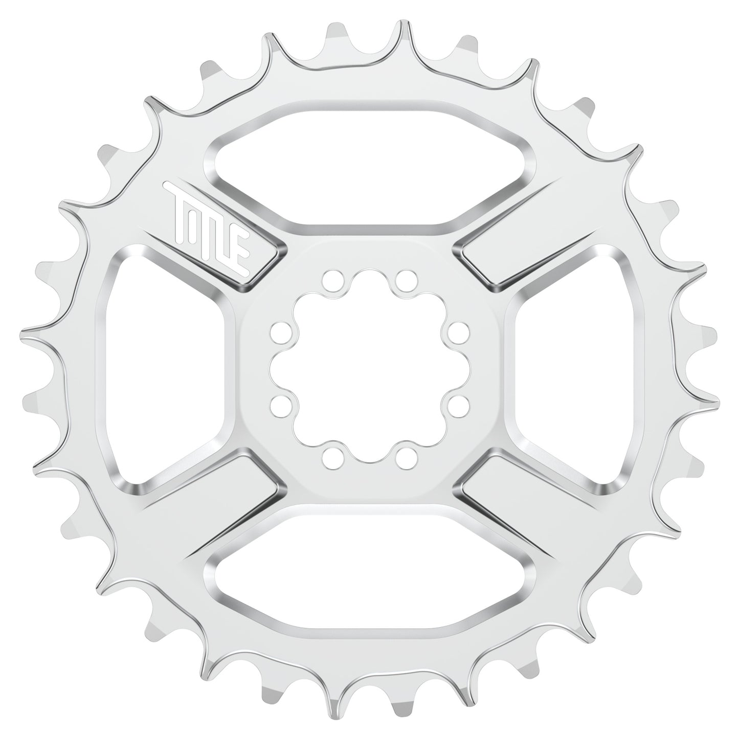 Title CR1 8 Bolt T-Type Chainring - Direct Mount - SRAM - 3mm Boost - Round - 32T - 12 Speed - Alloy - Chrome - Image 1