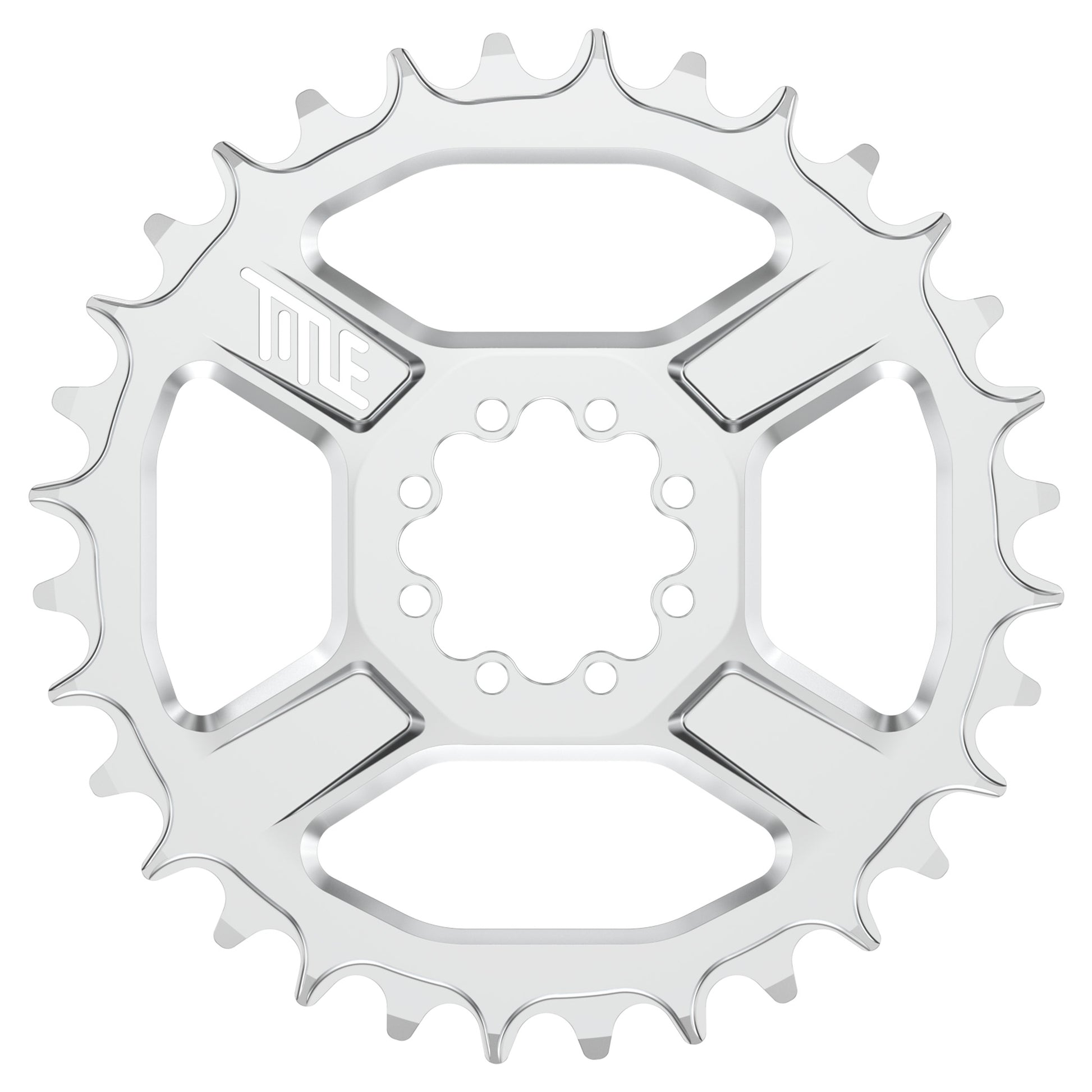 Title CR1 8 Bolt T-Type Chainring - Direct Mount - SRAM - 3mm Boost - Round - 32T - 12 Speed - Alloy - Chrome - Image 1