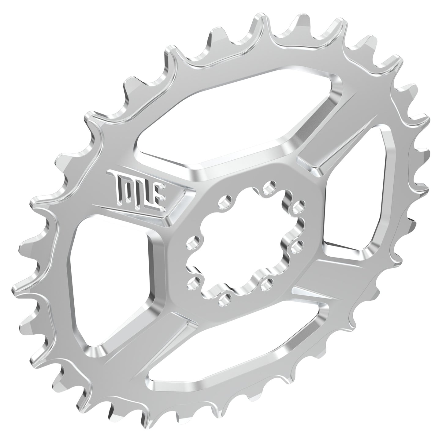Title CR1 8 Bolt T-Type Chainring - Direct Mount - SRAM - 3mm Boost - Round - 32T - 12 Speed - Alloy - Chrome - Image 2