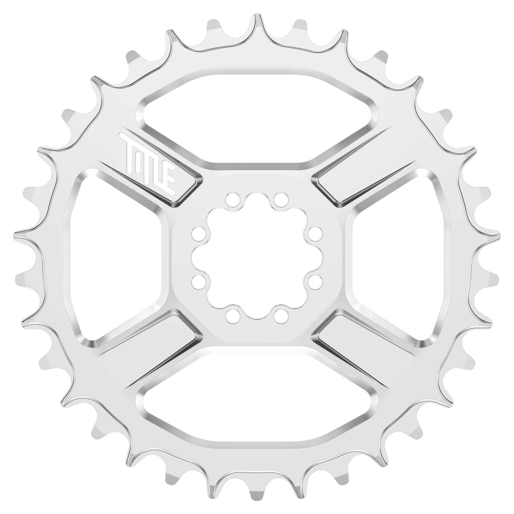 Title CR1 8 Bolt T-Type Chainring - Direct Mount - SRAM - 3mm Boost - Round - 34T - 12 Speed - Alloy - Chrome - Image 1