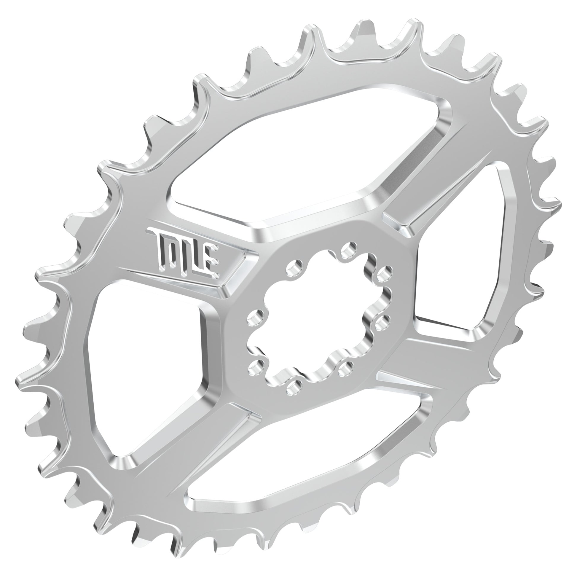 Title CR1 8 Bolt T-Type Chainring - Direct Mount - SRAM - 3mm Boost - Round - 34T - 12 Speed - Alloy - Chrome - Image 2