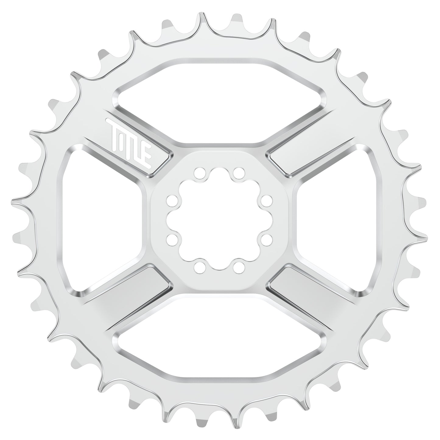 Title CR1 8 Bolt T-Type Chainring - Direct Mount - SRAM - 3mm Boost - Round - 36T - 12 Speed - Alloy - Chrome - Image 1