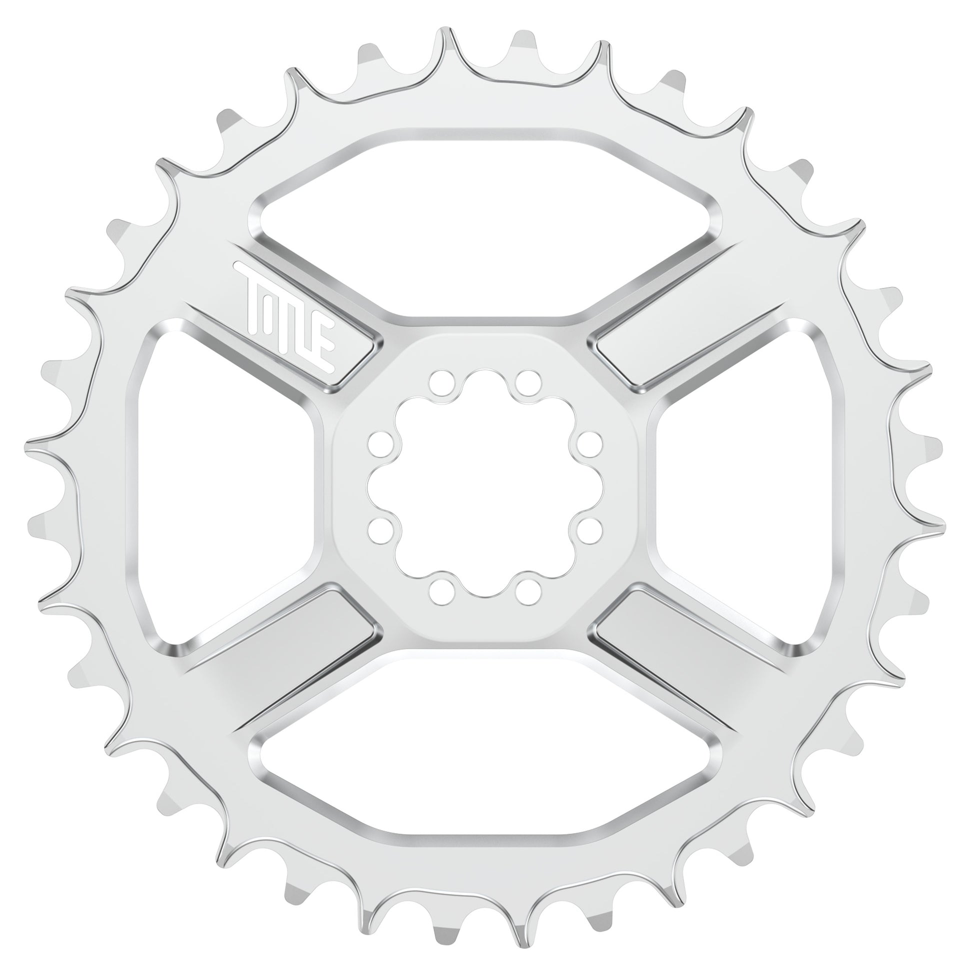 Title CR1 8 Bolt T-Type Chainring - Direct Mount - SRAM - 3mm Boost - Round - 36T - 12 Speed - Alloy - Chrome - Image 1