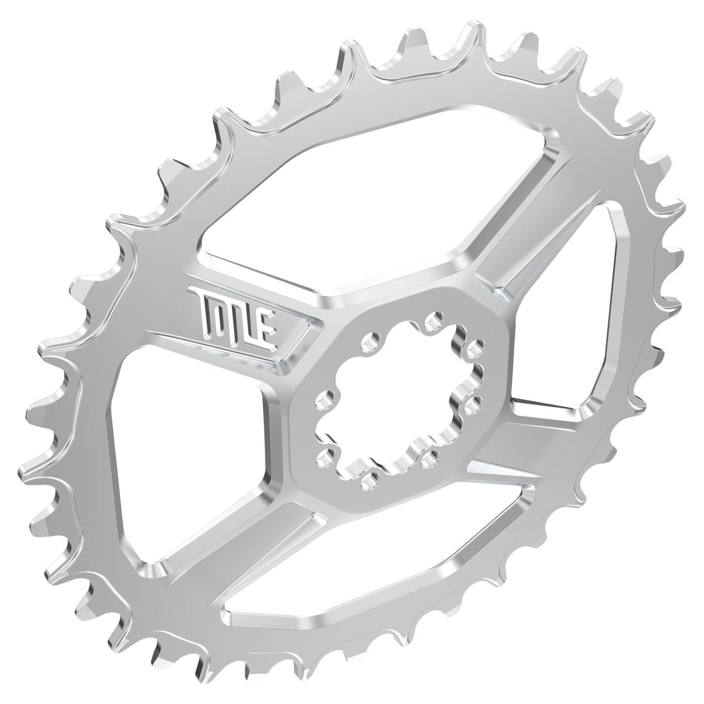 Title CR1 8 Bolt T-Type Chainring - Direct Mount - SRAM - 3mm Boost - Round - 36T - 12 Speed - Alloy - Chrome - Image 2
