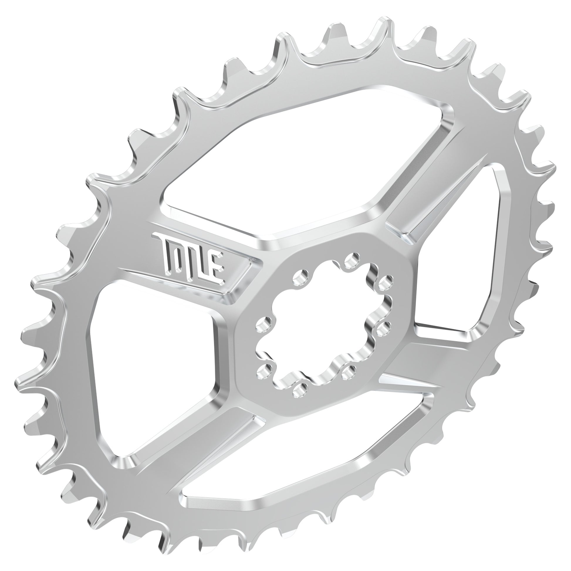 Title CR1 8 Bolt T-Type Chainring - Direct Mount - SRAM - 3mm Boost - Round - 36T - 12 Speed - Alloy - Chrome - Image 2