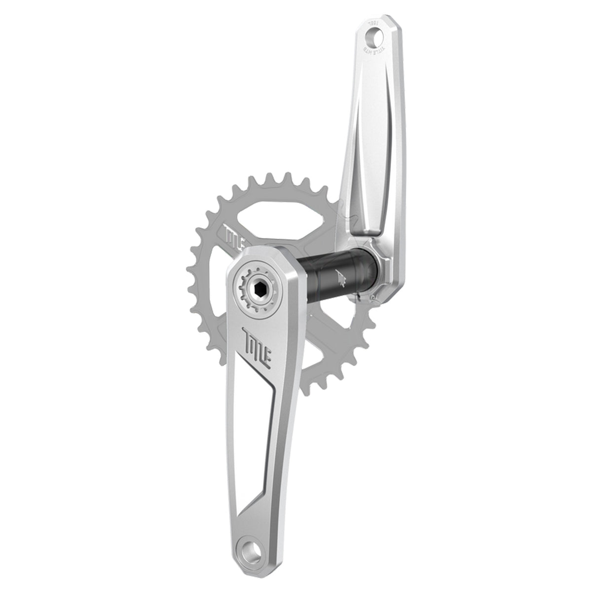 Title CR1 Crankset - 68-73mm and BB86-92 - 28.99mm DUB - SRAM Direct Mount - 155mm - Chrome - Spindle - 130mm For Dub BB (DJ / Non Boost) - Image 2