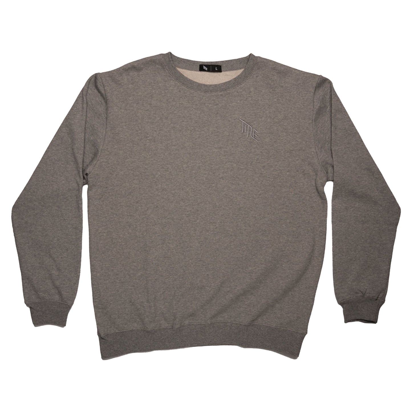 Title Crewneck Sweater - S - Heather Grey - Image 1