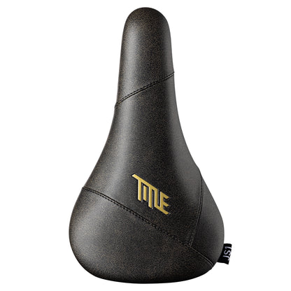 Title JS1 Saddle - Cro-Mo Alloy - 137mm - Black - Gold Crackle - Image 1