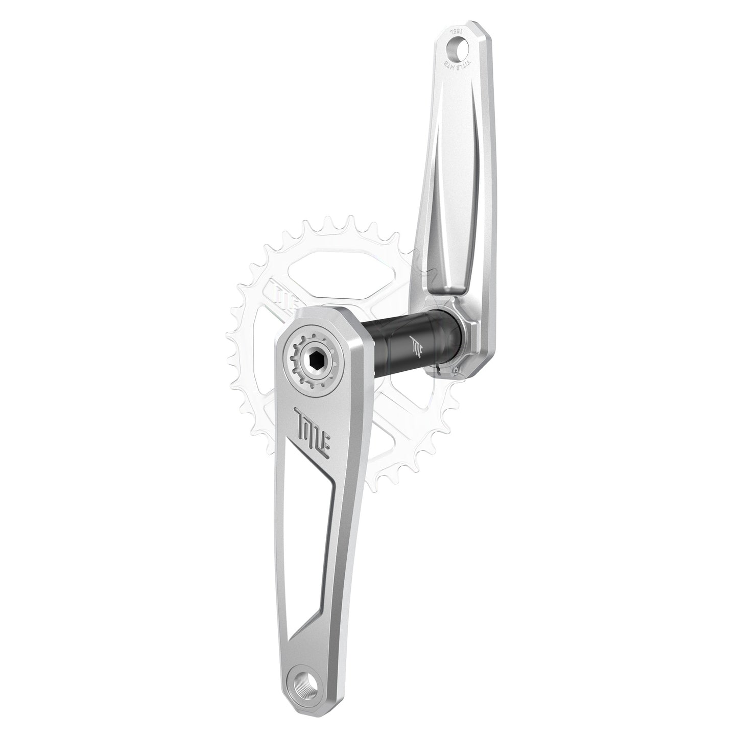 Title Rotor CR1 Crankset - 68-73mm and BB86-92 - 28.99mm DUB - SRAM Direct Mount - 155mm - Chrome - Spindle included - Image 1