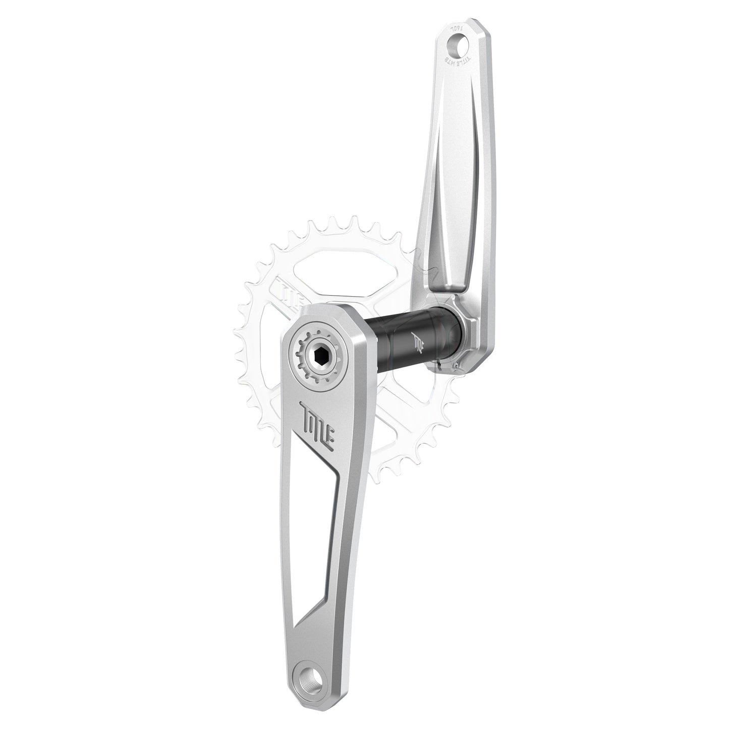 Title Rotor CR1 Crankset - 68-73mm and BB86-92 - 28.99mm DUB - SRAM Direct Mount - 160mm - Chrome - Spindle included - Image 1