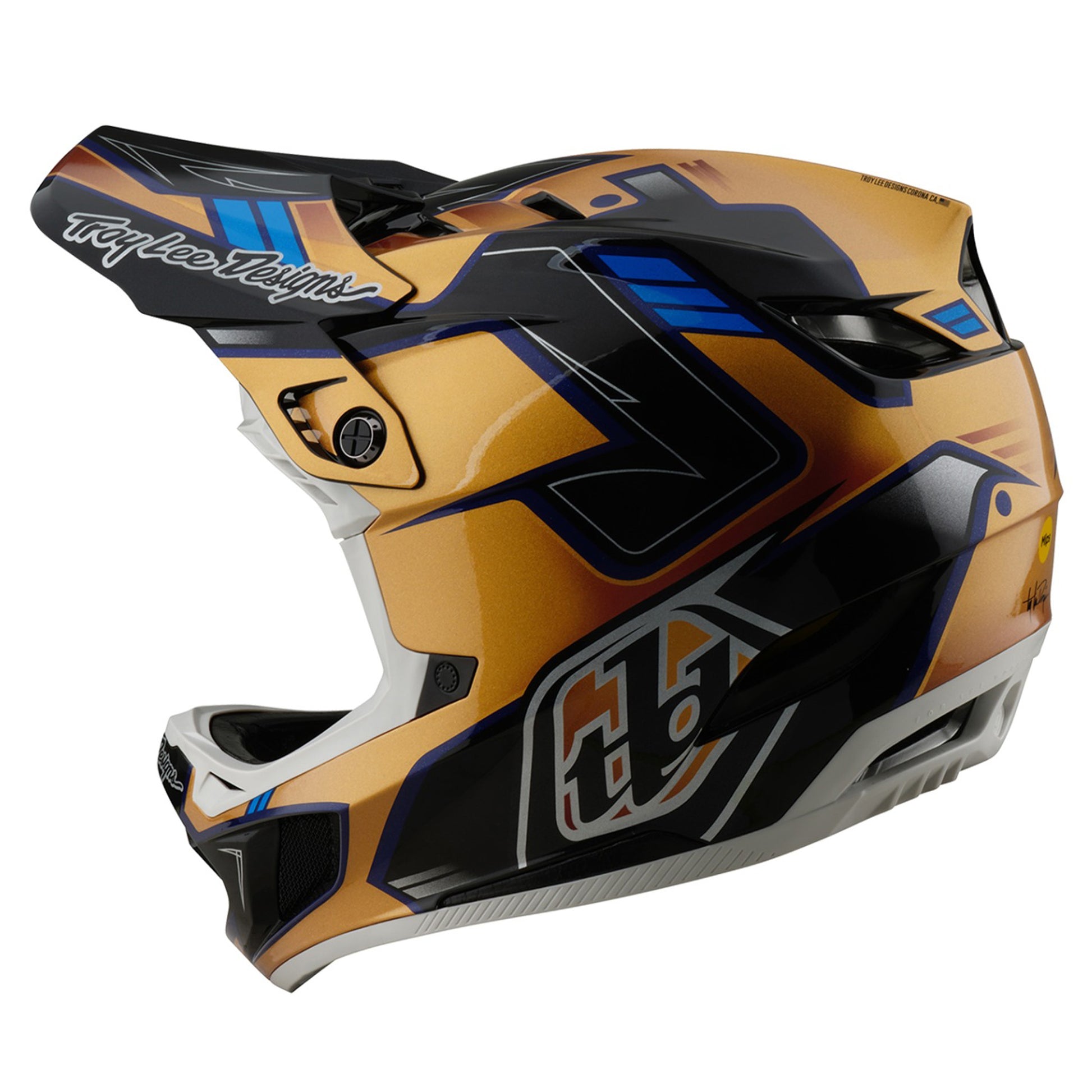 TLD 25.1 D4 Composite MIPS Helmet - XL/2XL - Royalty Black / Gold - Image 2