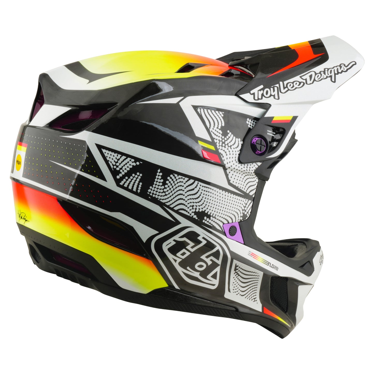 TLD D4 Carbon Helmet - M/L - Lined Up Black - Image 5