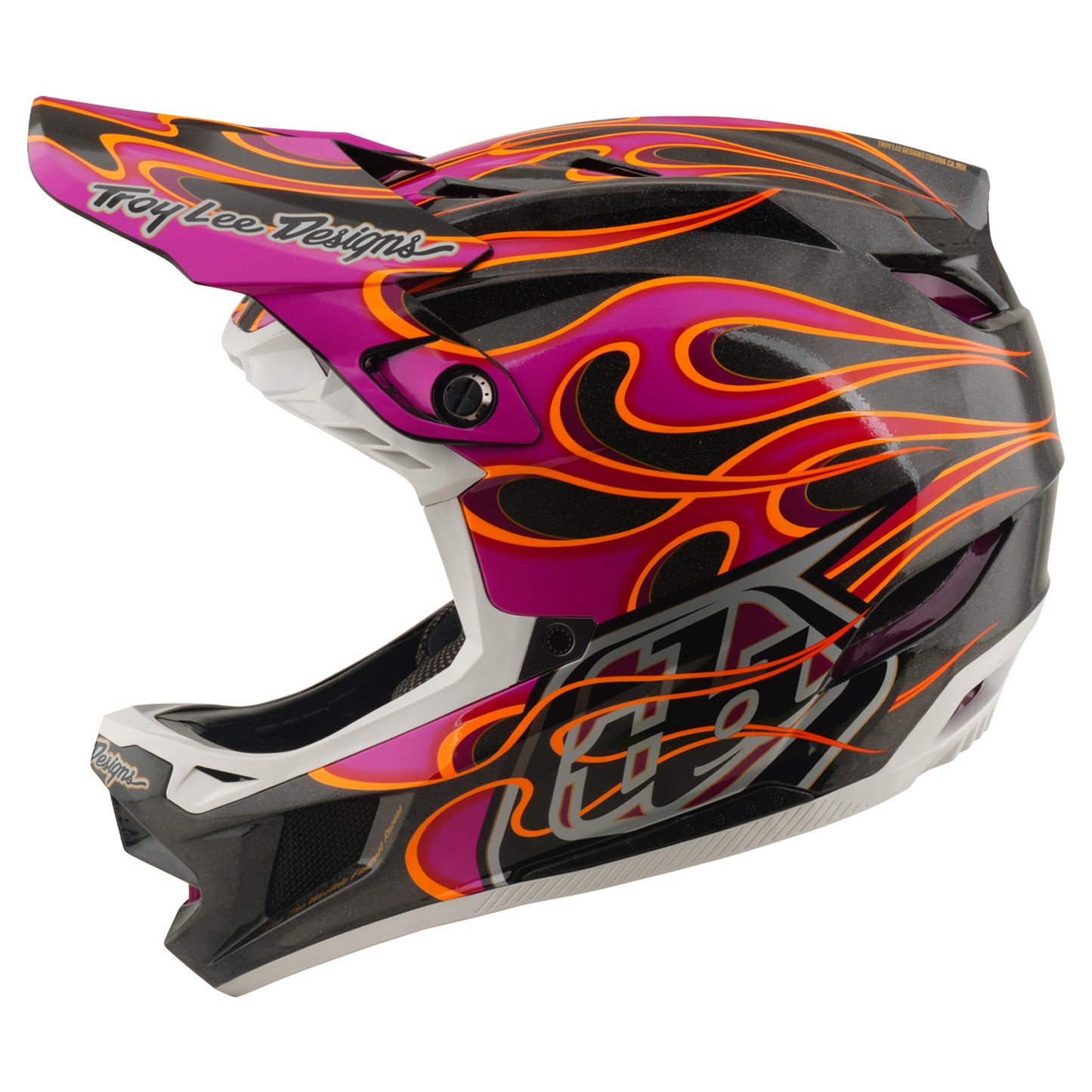 TLD D4 Carbon Helmet - XL/2XL - Torched Carbon / Magenta - Image 2