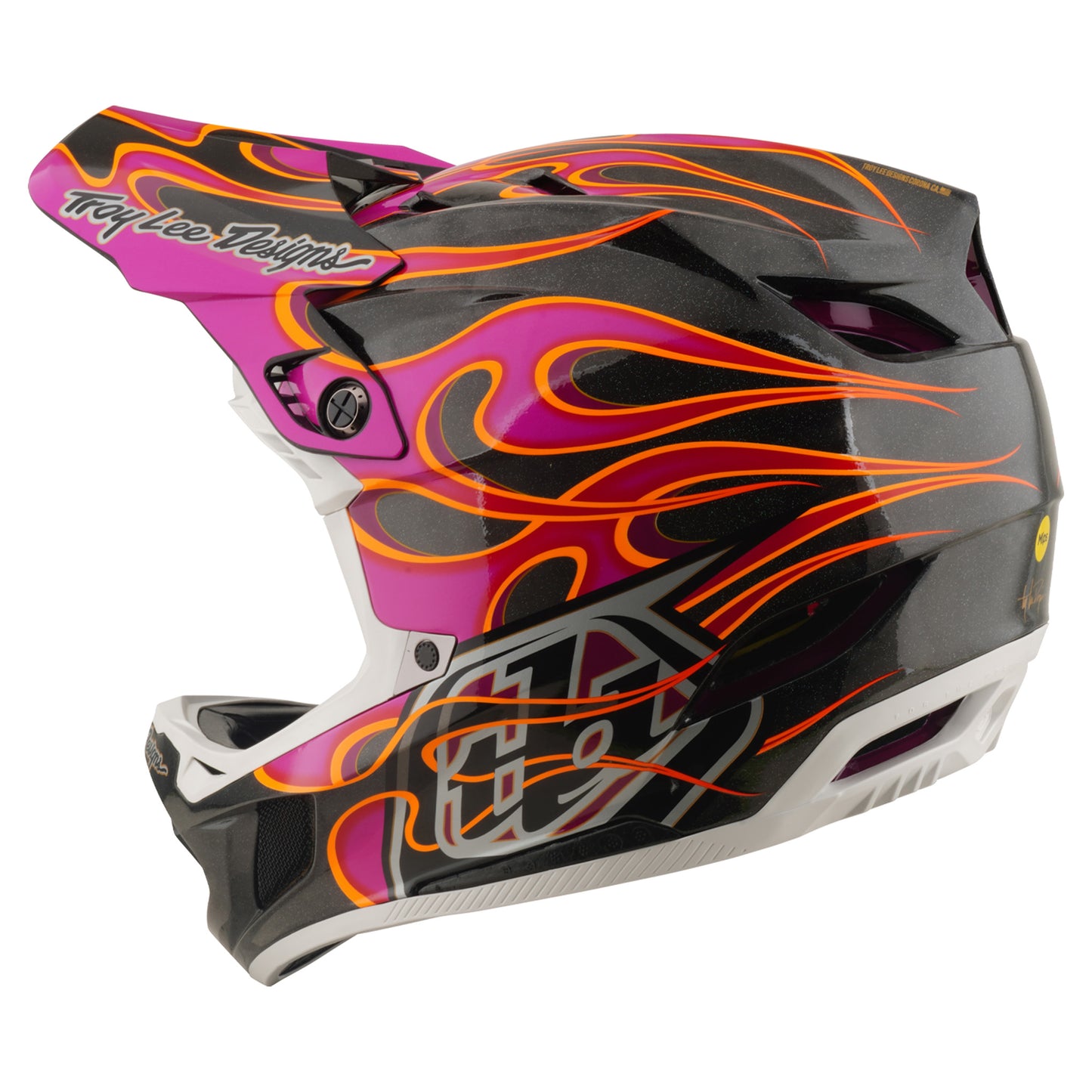TLD D4 Carbon Helmet - XL/2XL - Torched Carbon / Magenta - Image 6