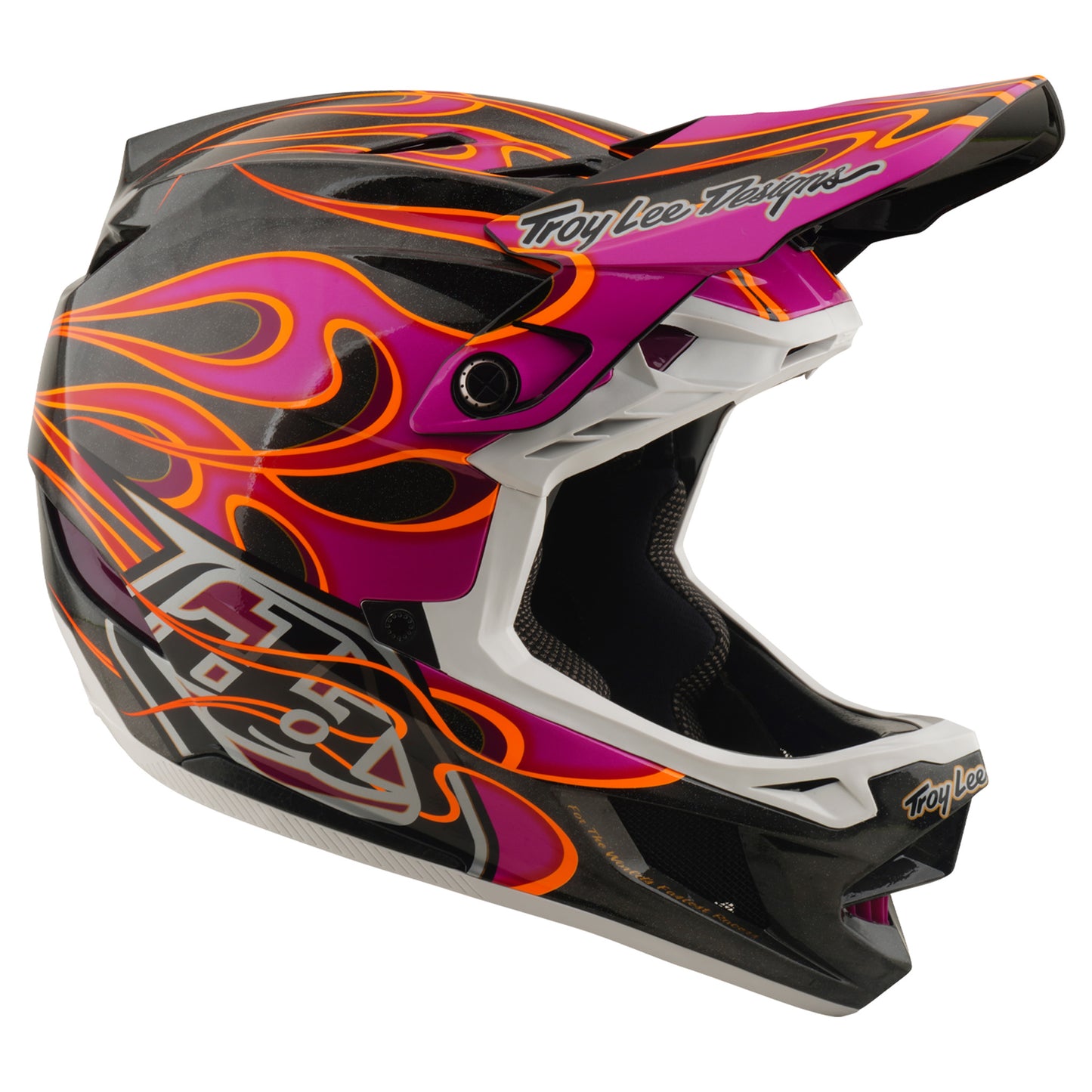 TLD D4 Carbon Helmet - XS/S - Torched Carbon / Magenta - Image 3