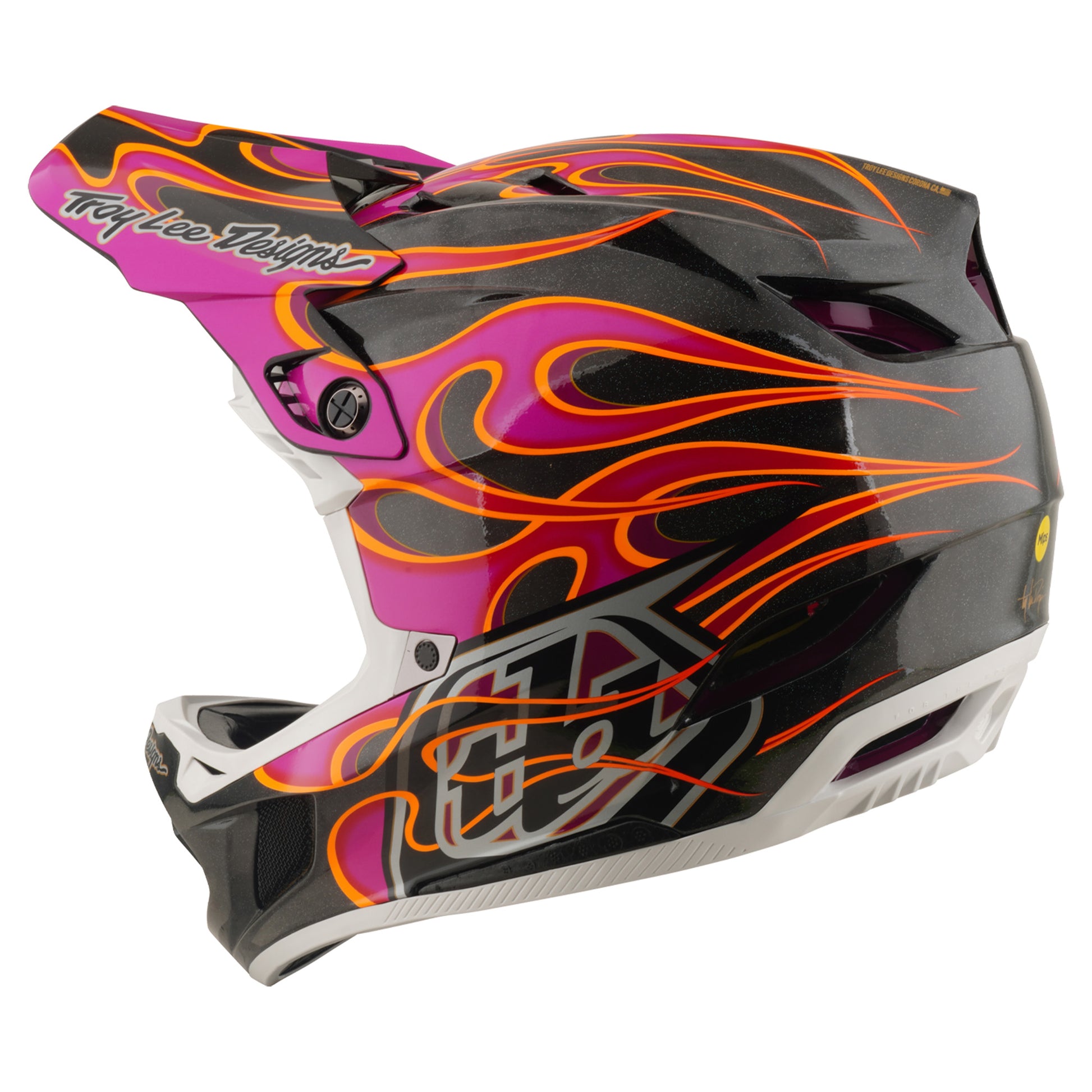 TLD D4 Carbon Helmet - XS/S - Torched Carbon / Magenta - Image 6