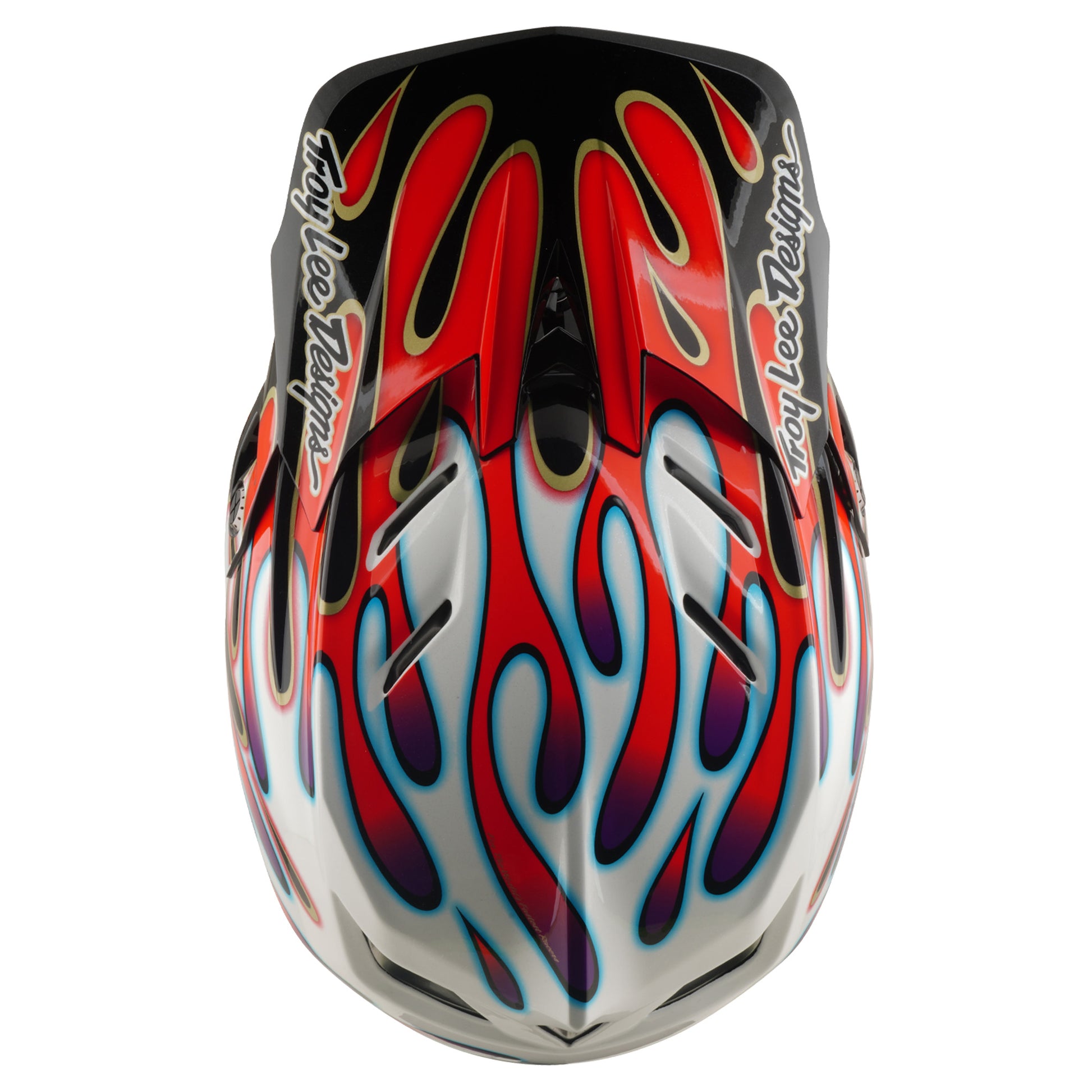 TLD D4 Composite Helmet - M/L - Overspray White / Red - Image 7