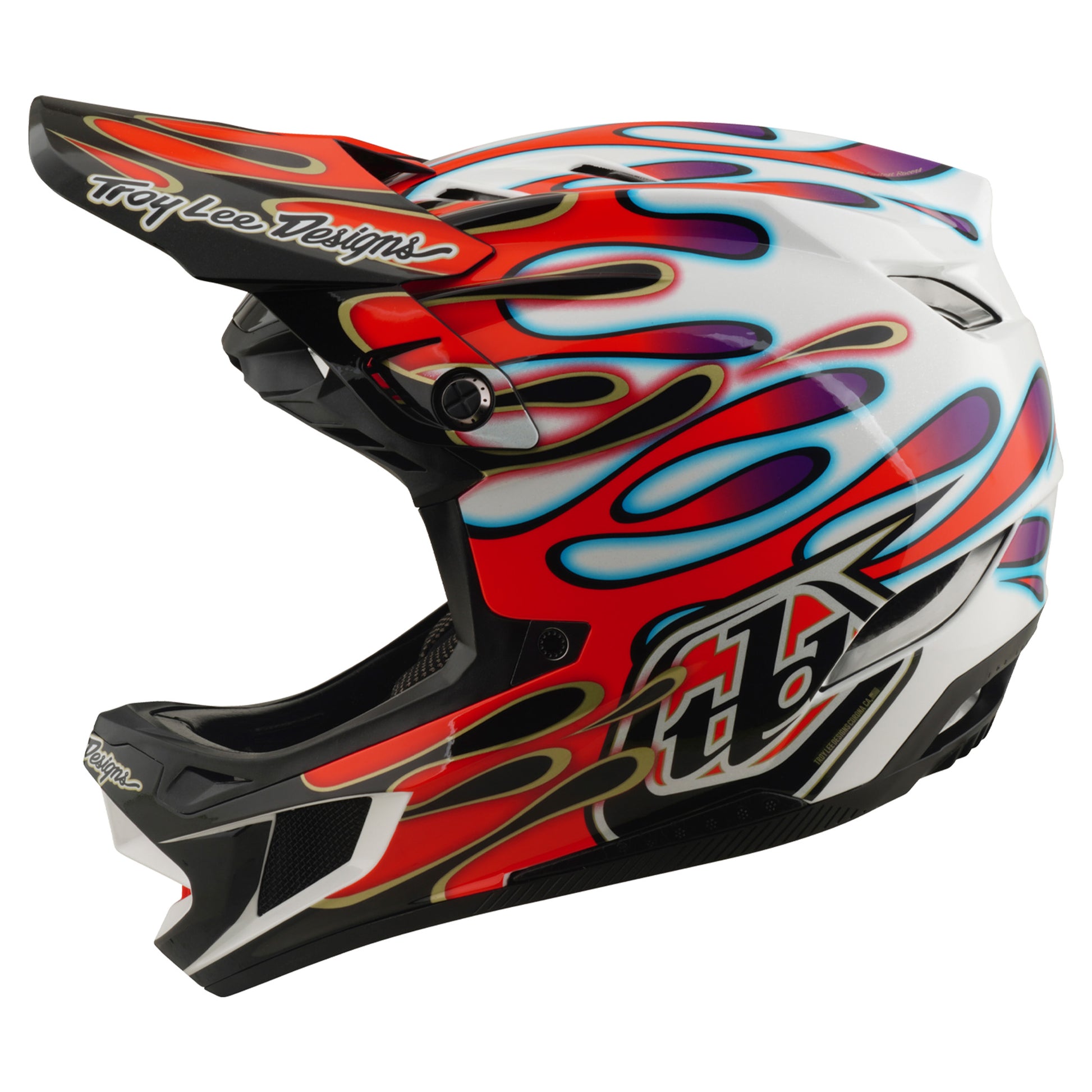 TLD D4 Composite Helmet - XL/2XL - Overspray White / Red - Image 2