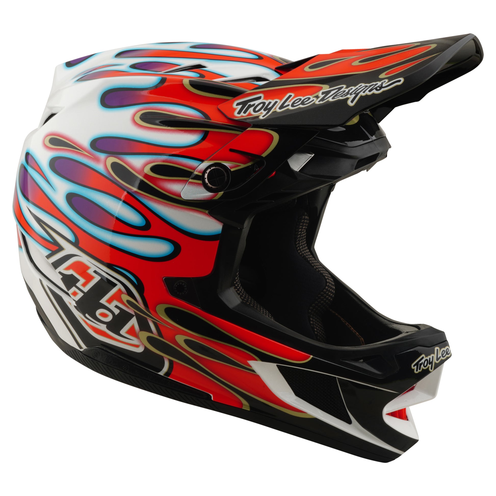 TLD D4 Composite Helmet - XL/2XL - Overspray White / Red - Image 3