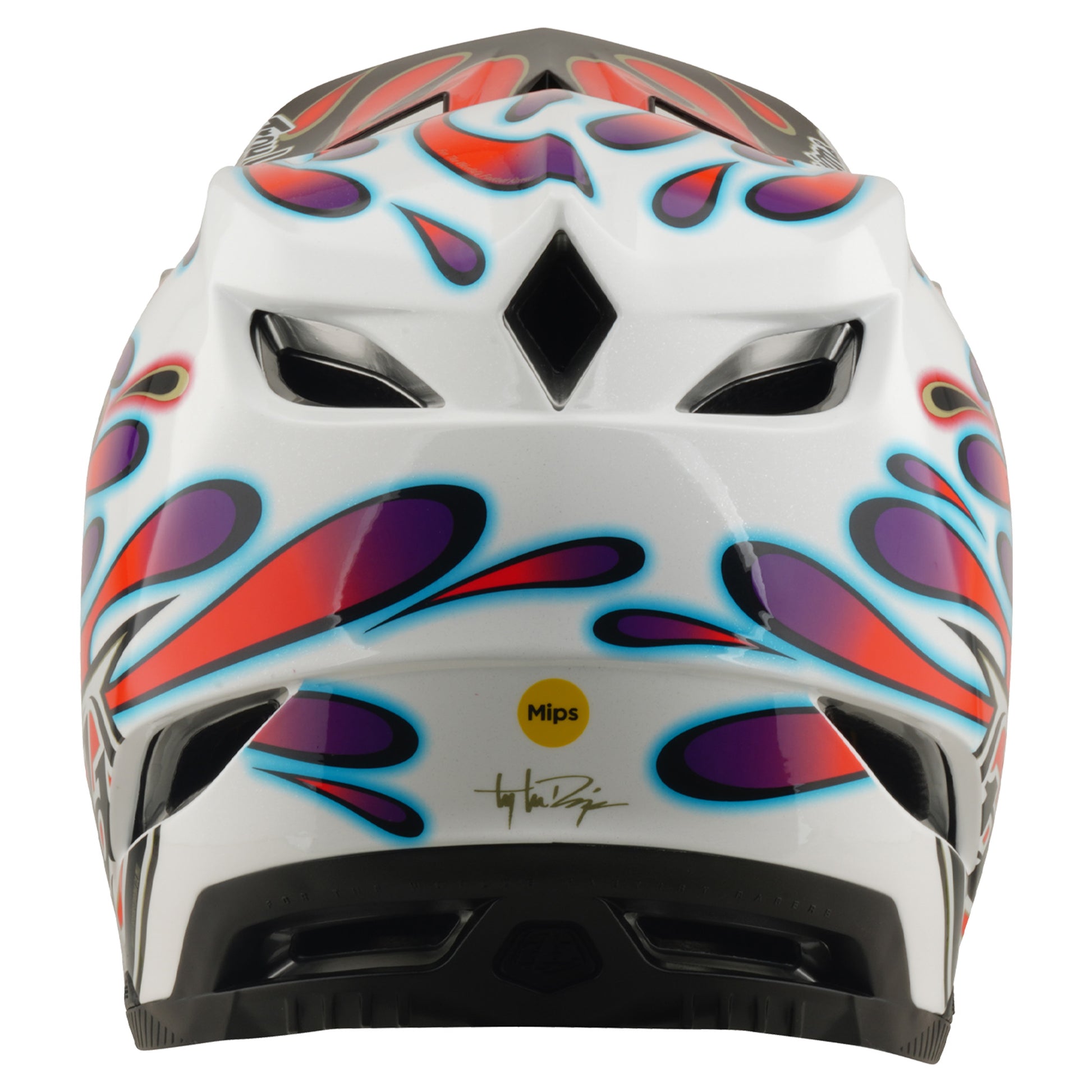 TLD D4 Composite Helmet - XL/2XL - Overspray White / Red - Image 8