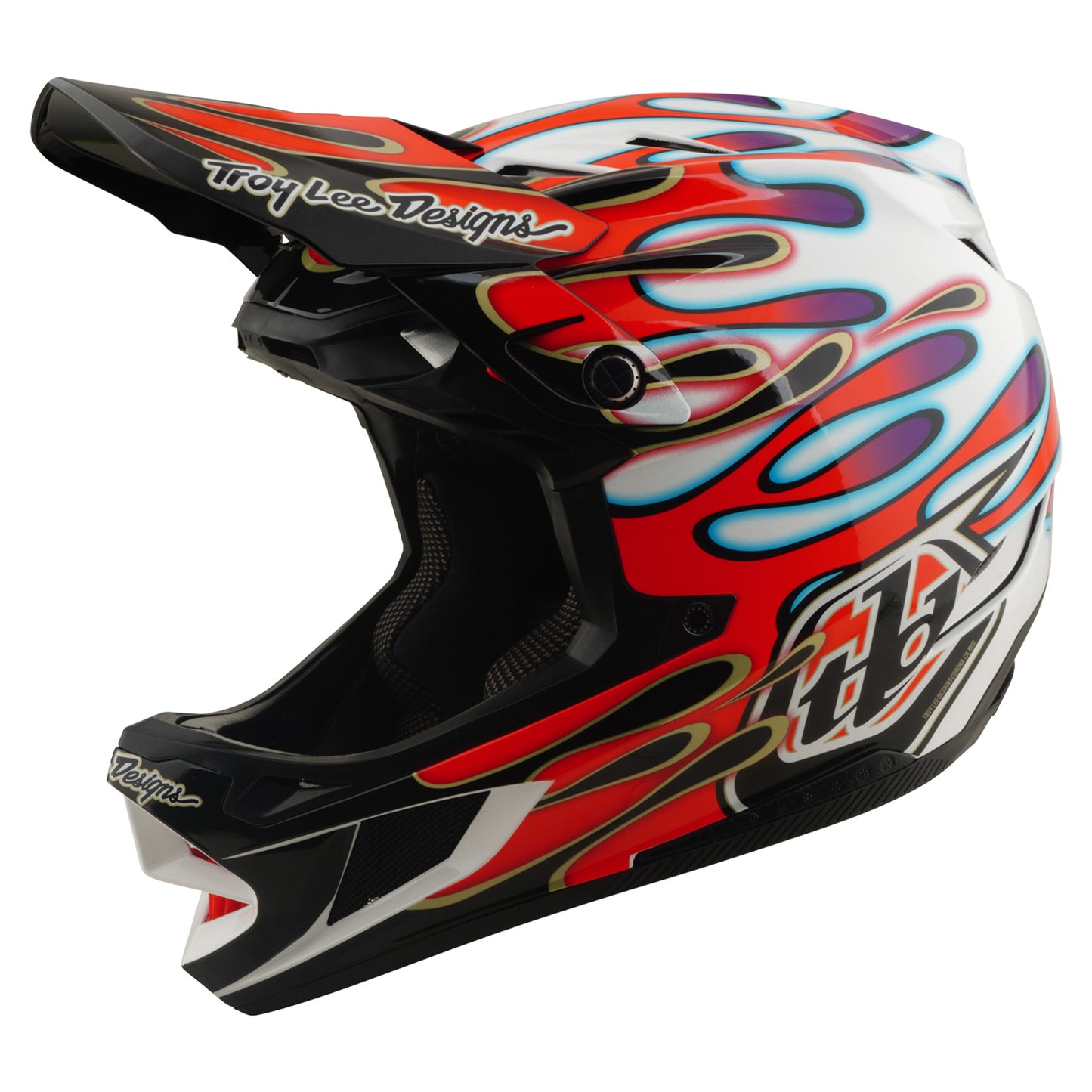 TLD D4 Composite Helmet - XS/S - Overspray White / Red - Image 4