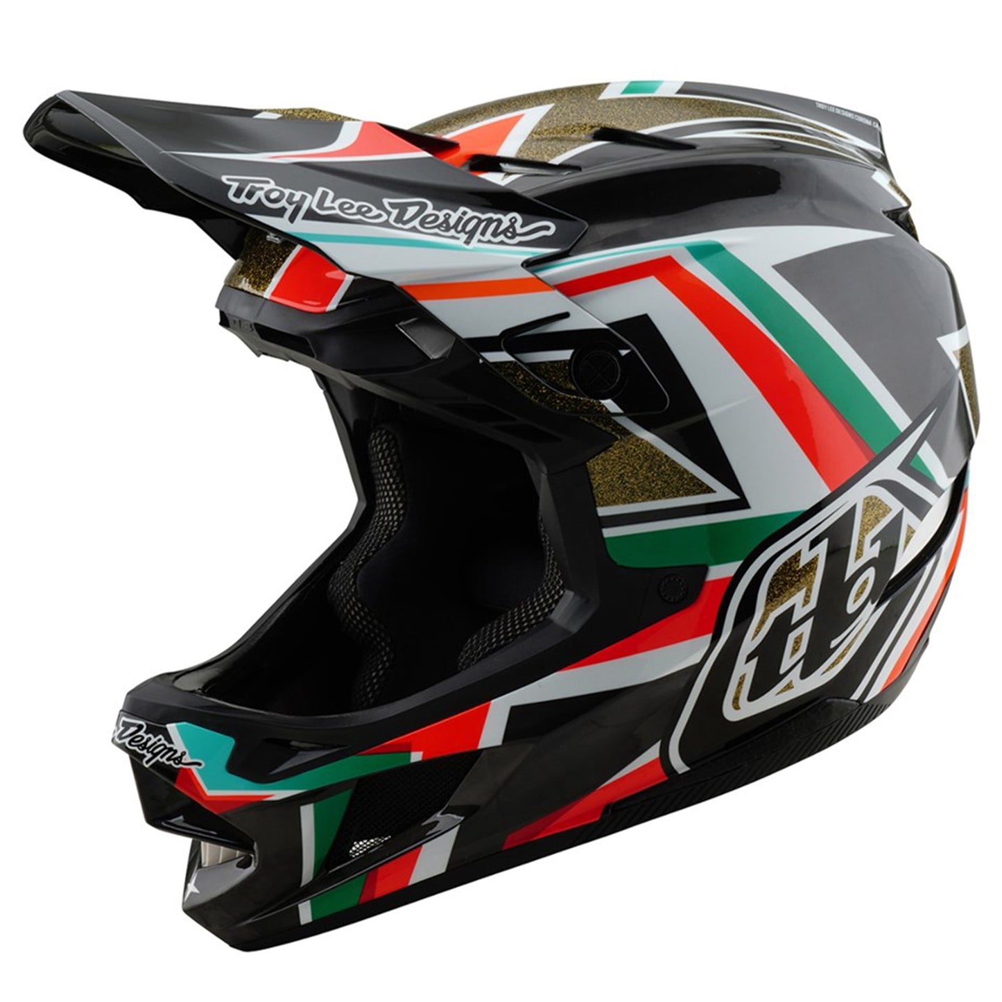 TLD D4 MIPS Carbon Helmet - M/L - Frames Black / Gold - Image 1