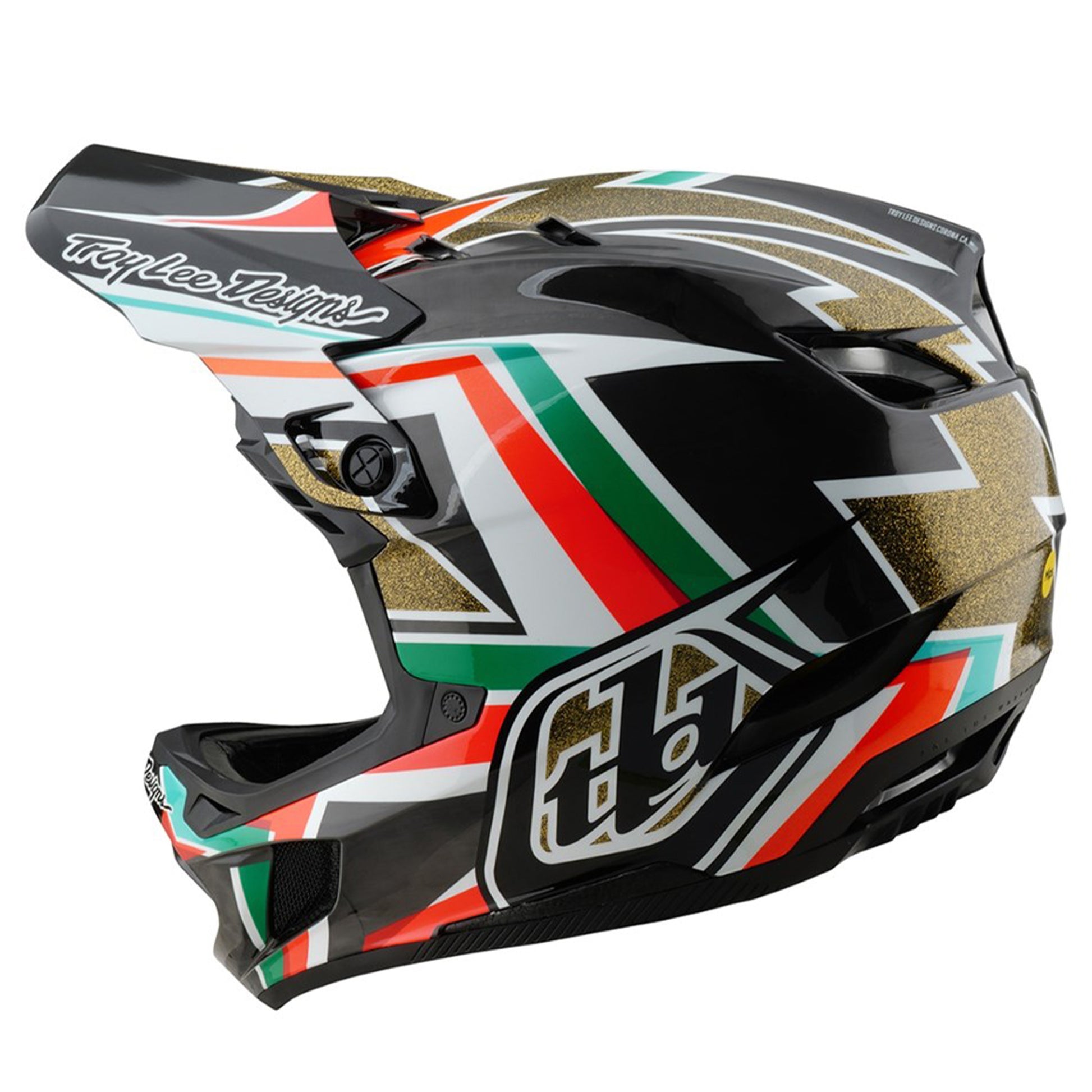 TLD D4 MIPS Carbon Helmet - M/L - Frames Black / Gold - Image 2