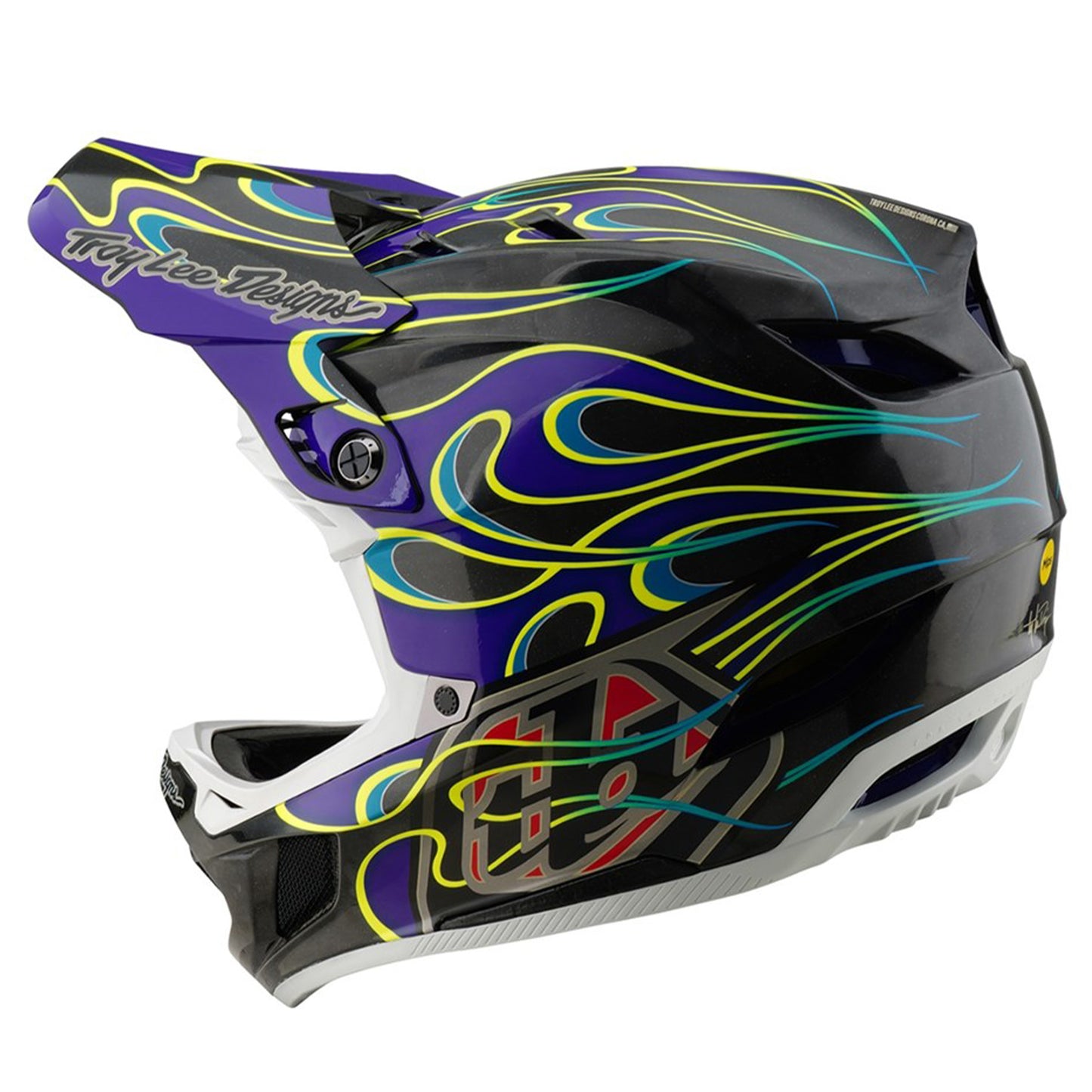 TLD D4 MIPS Carbon Helmet - XS/S - Torched Black / Purple - Image 2