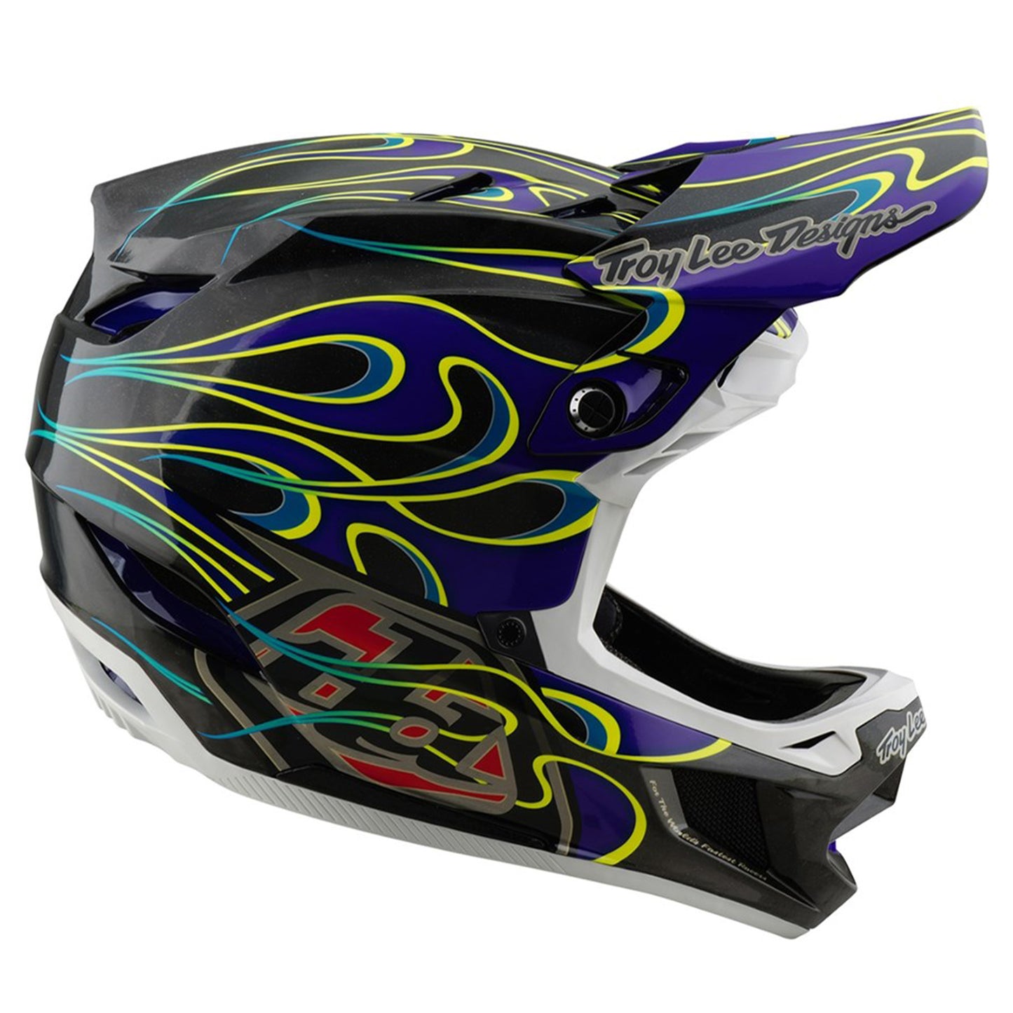 TLD D4 MIPS Carbon Helmet - XS/S - Torched Black / Purple - Image 4