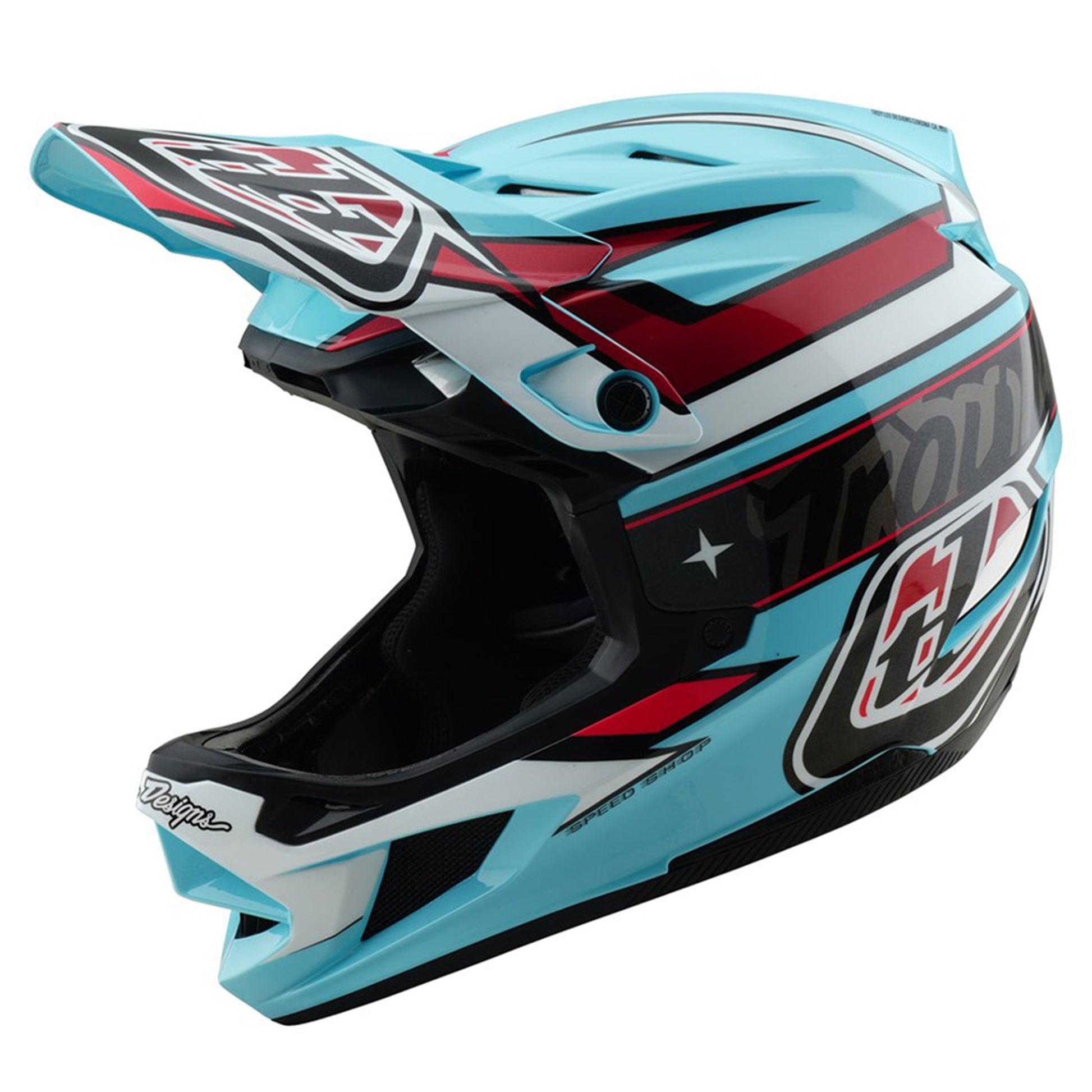 TLD D4 MIPS Polyacrylite Helmet - M/L - Linear Blue - Image 1