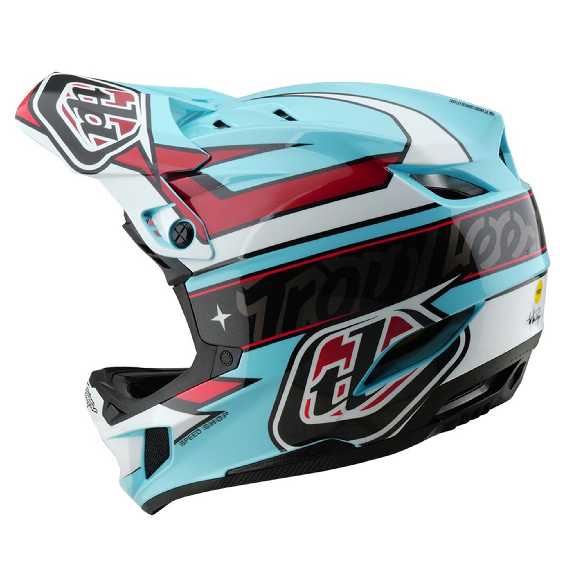 TLD D4 MIPS Polyacrylite Helmet - M/L - Linear Blue - Image 2