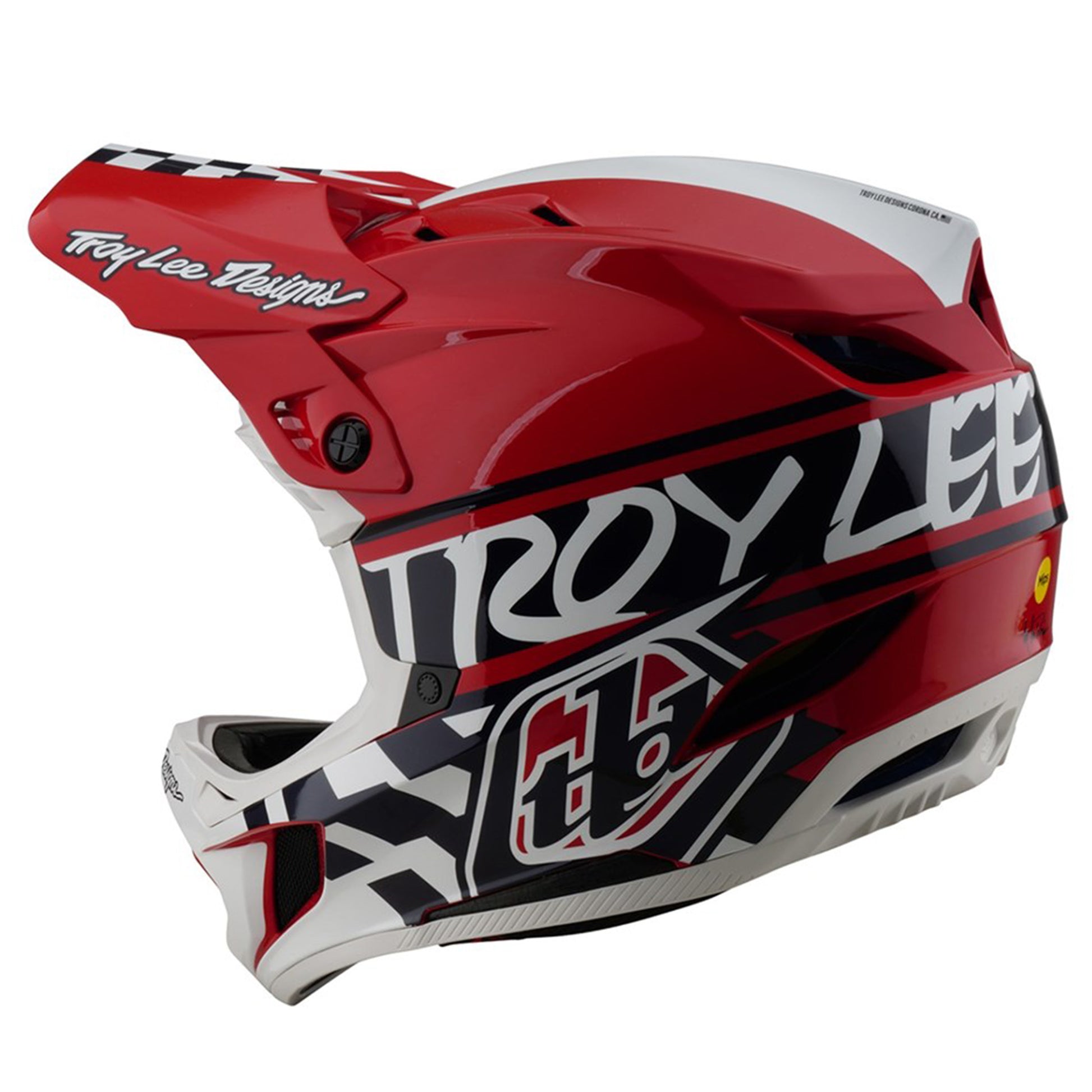 TLD D4 MIPS Polyacrylite Helmet - M/L - White / Red - Image 2