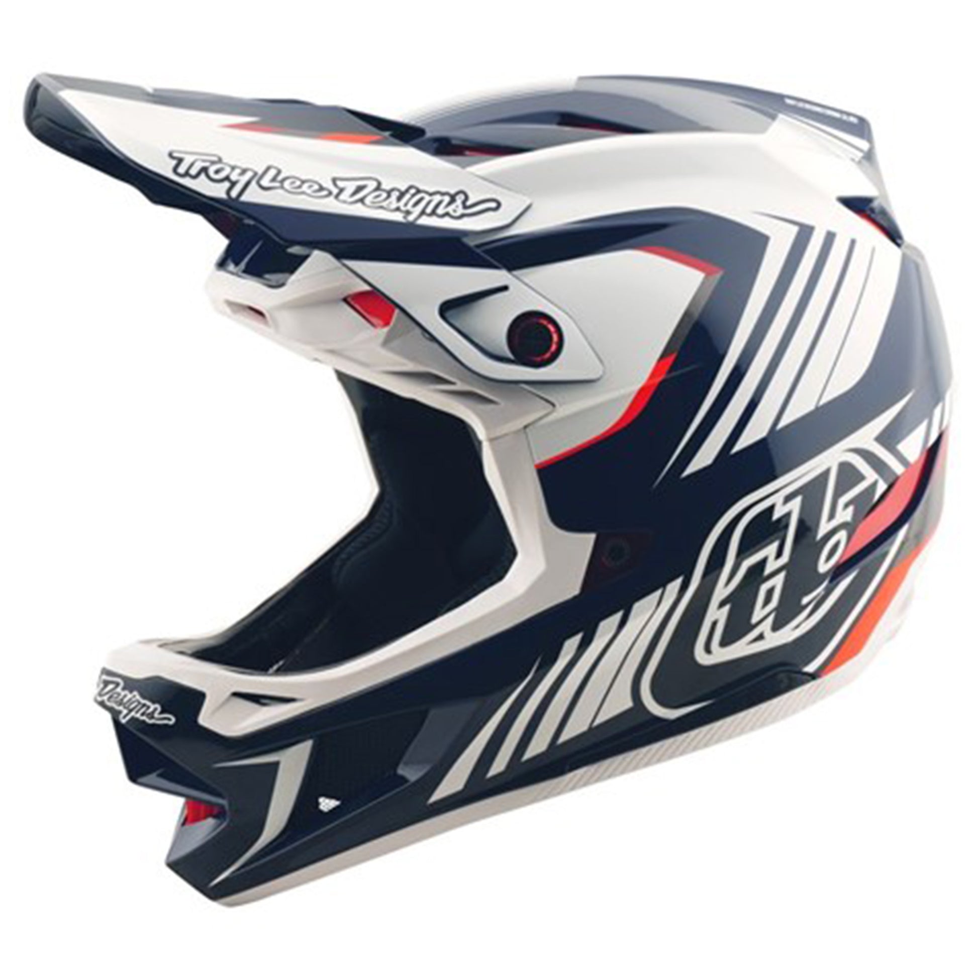 TLD D4 Polyacrylite Helmet - M/L - Qualifer Blue / White - Image 2