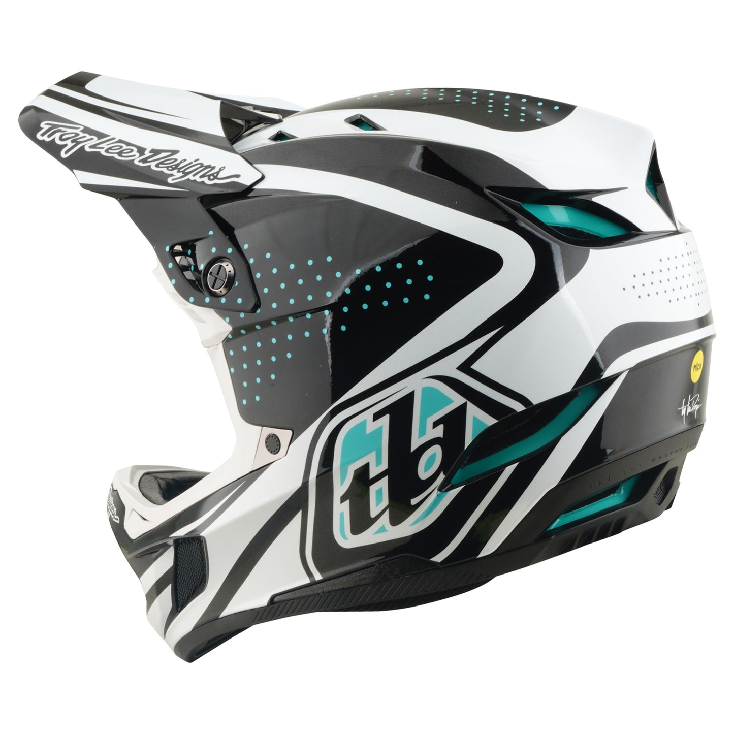 TLD D4 Polyacrylite Helmet - M/L - The Line Charcoal / White - Image 6