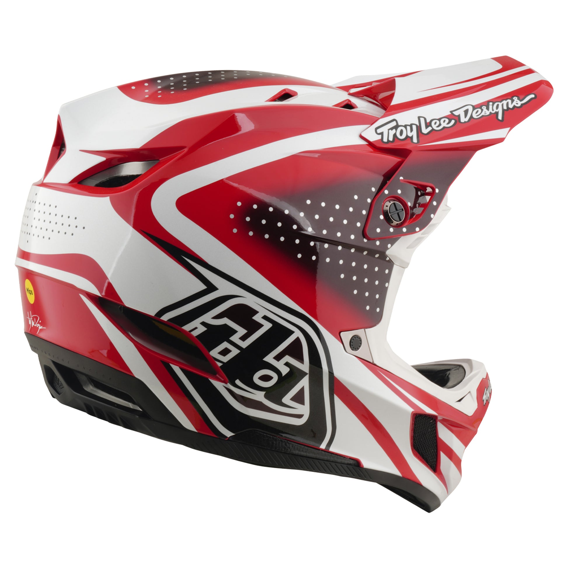 TLD D4 Polyacrylite Helmet - XL/2XL - The Line Fire / White - Image 5