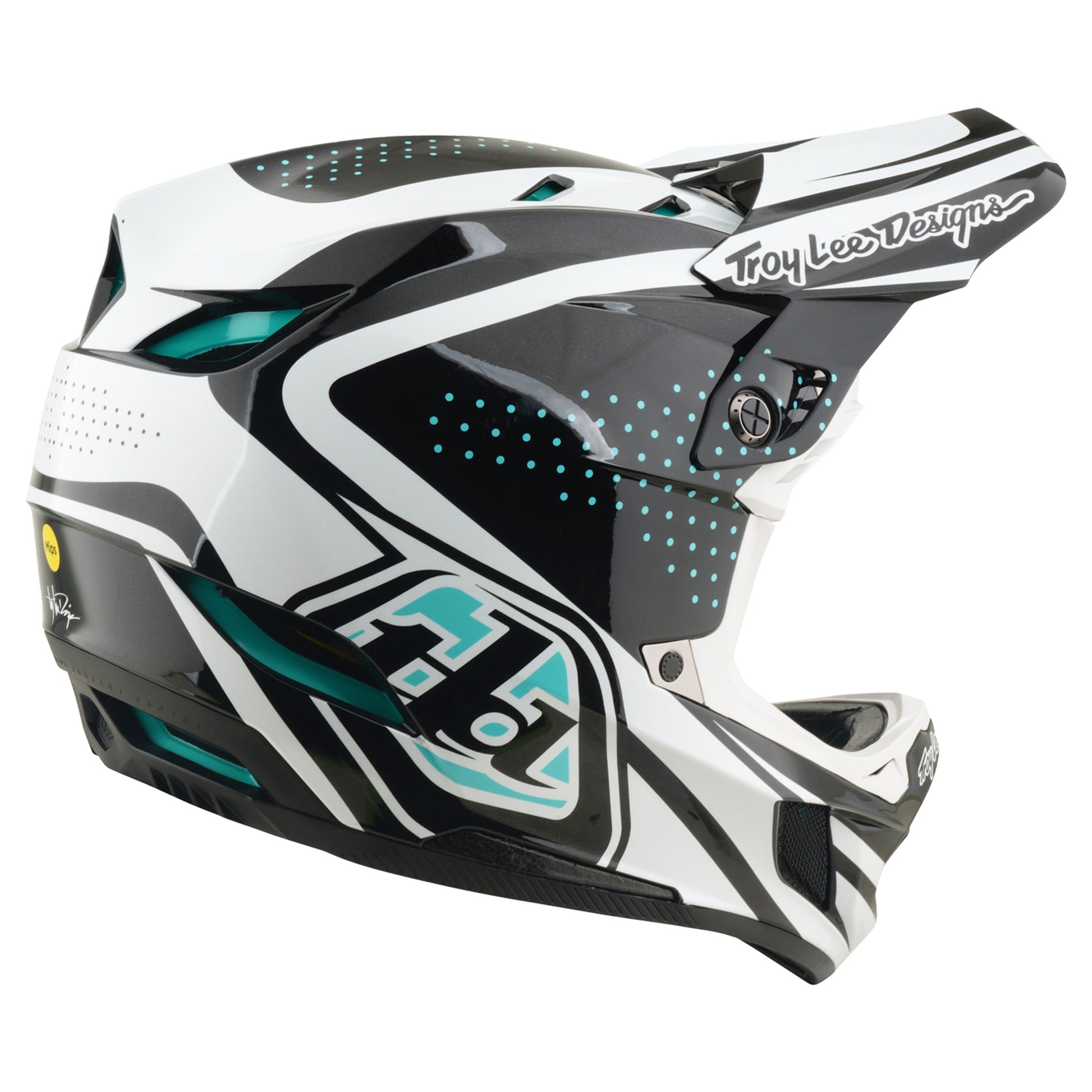 TLD D4 Polyacrylite Helmet - XS/S - The Line Charcoal / White - Image 5