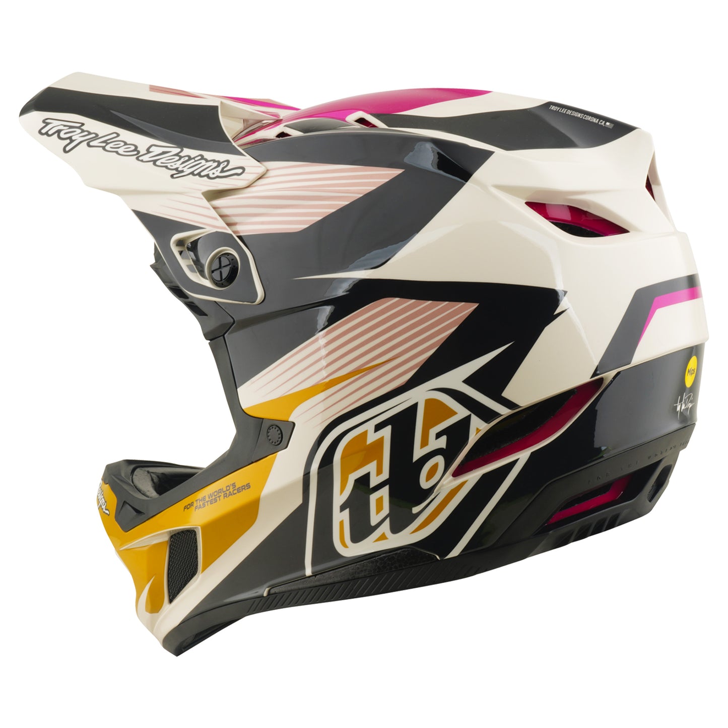 TLD D4 Polyacrylite MIPS Helmet - XL/2XL - Turbo Acid/Fuchsia - Image 4