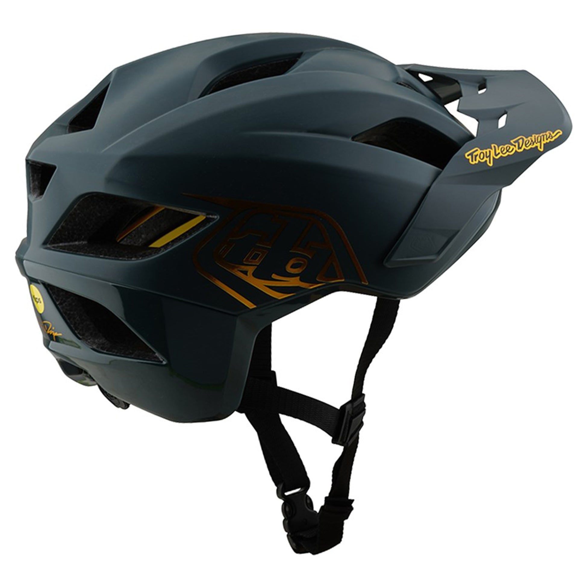 TLD Flowline MIPS Helmet - XL/2XL - Point Grey / Gold - Image 2