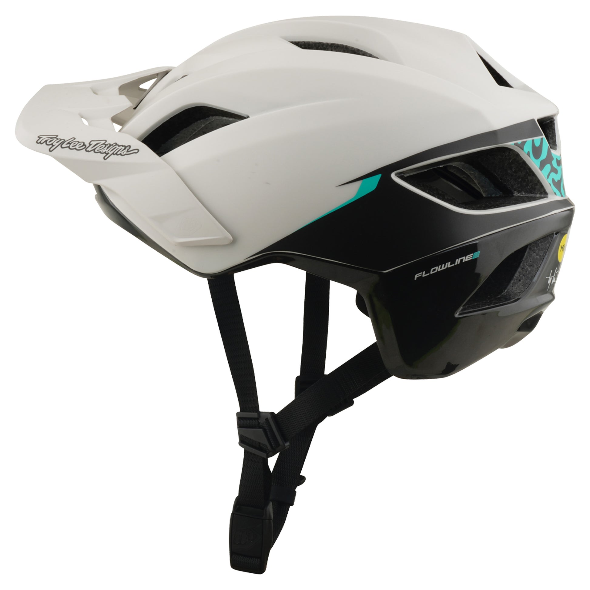 TLD Flowline SE Helmet - M/L - Stacks Pumice / Real Teal - Image 6