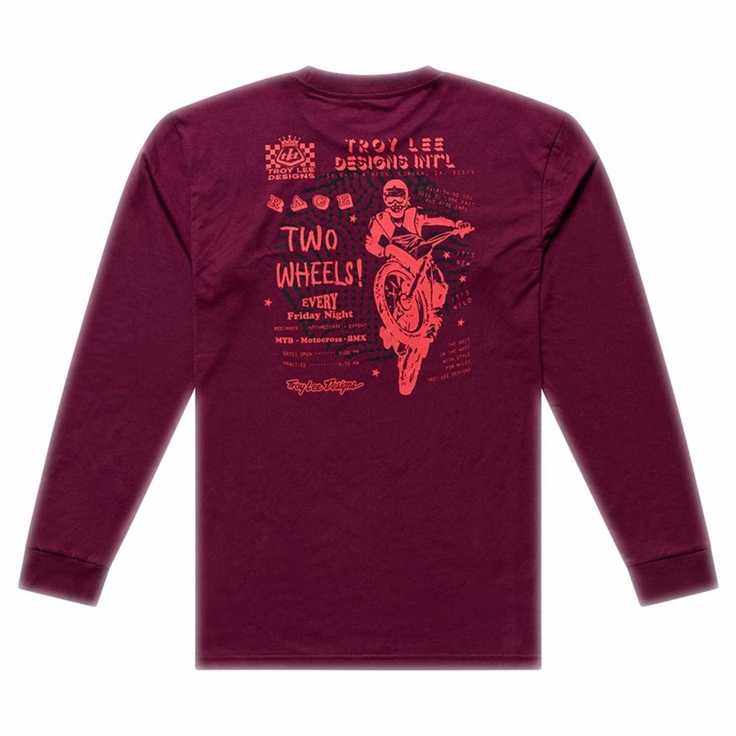 TLD Friday Night Long Sleeve Tee - L - Sangria - Image 2