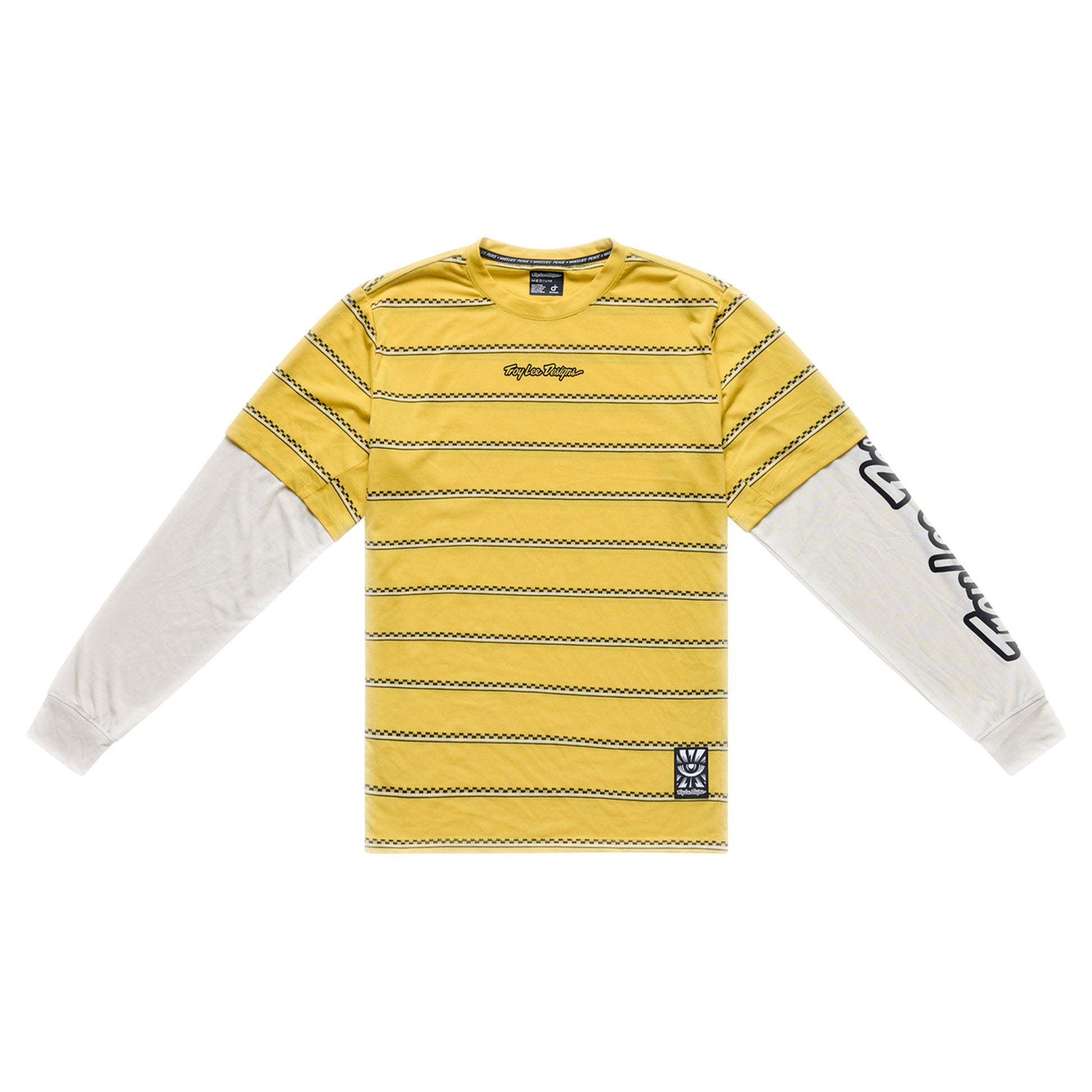 TLD Skyline Fakie Ride Long Sleeve Tee - M - Stripe Butter - Image 1