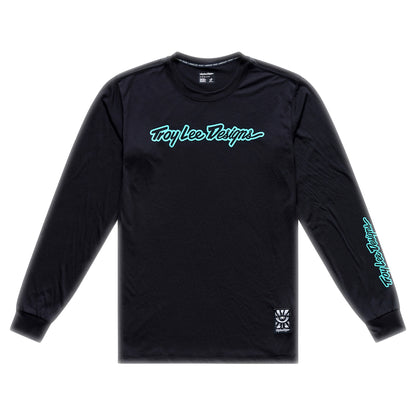 TLD Skyline Ride Long Sleeve Tee - L - Signature Black / Real Teal - Image 1