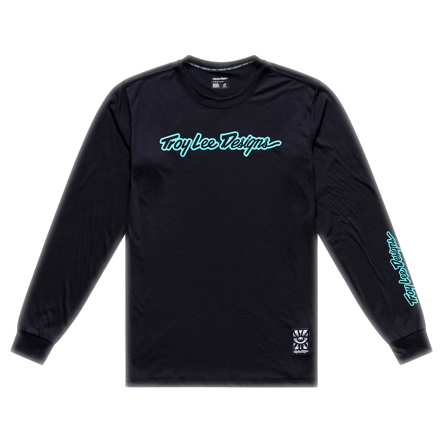 TLD Skyline Ride Long Sleeve Tee - M - Signature Black / Real Teal - Image 1