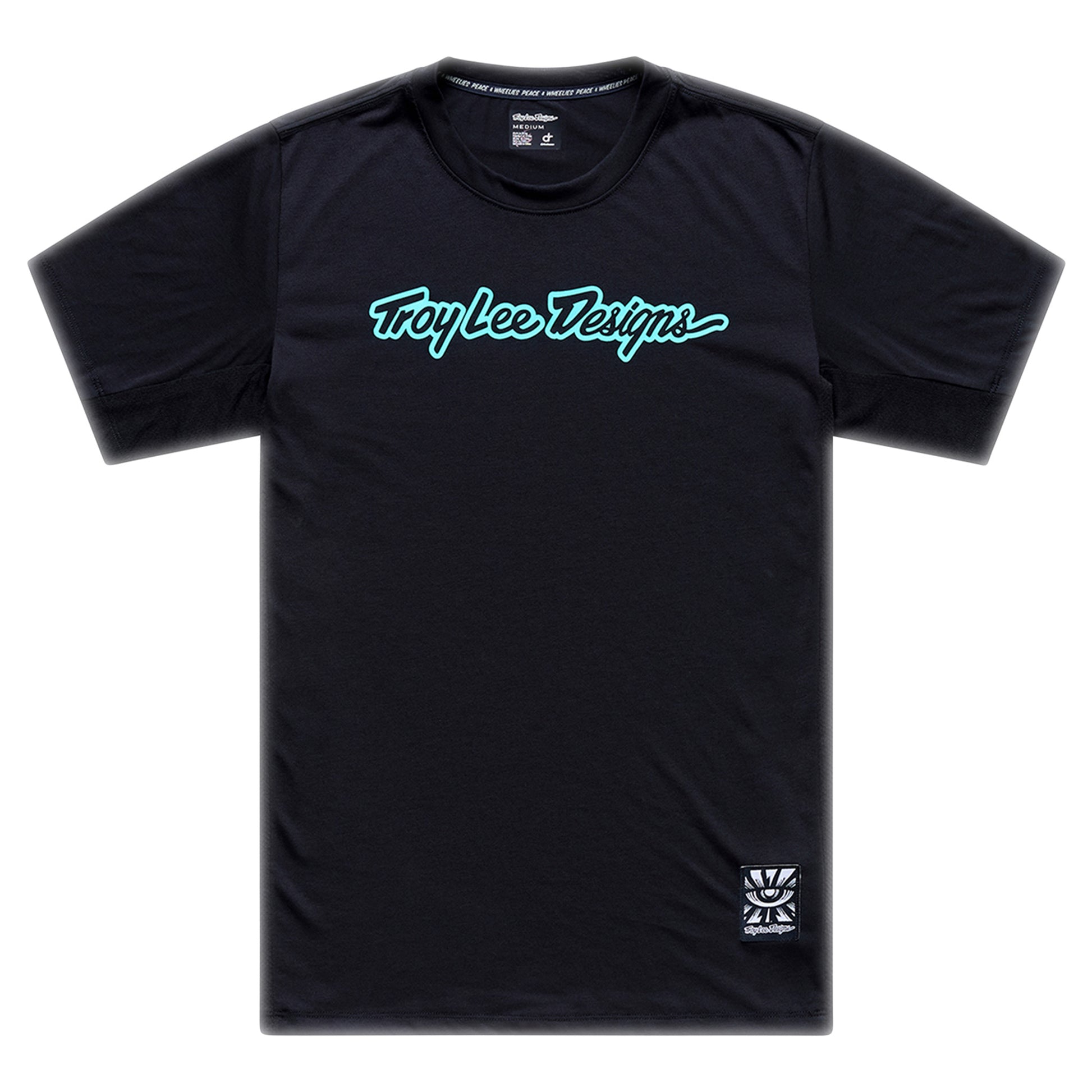 TLD Skyline Ride Short Sleeve Tee - M - Signature Black / Real Teal - Image 1