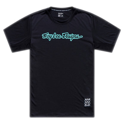 TLD Skyline Ride Short Sleeve Tee - S - Signature Black / Real Teal - Image 1