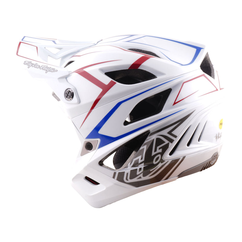 TLD Stage Stunt Helmet - M/L - Pinstripe White - Image 2