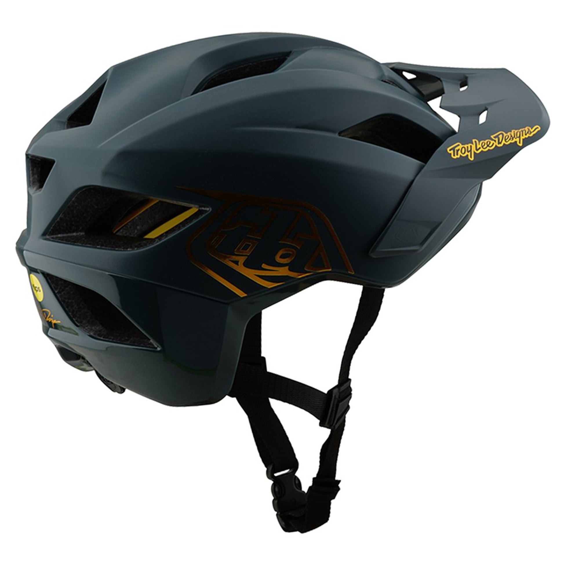 TLD Youth Flowline MIPS Helmet - OSFA - Point Grey / Gold - Image 2