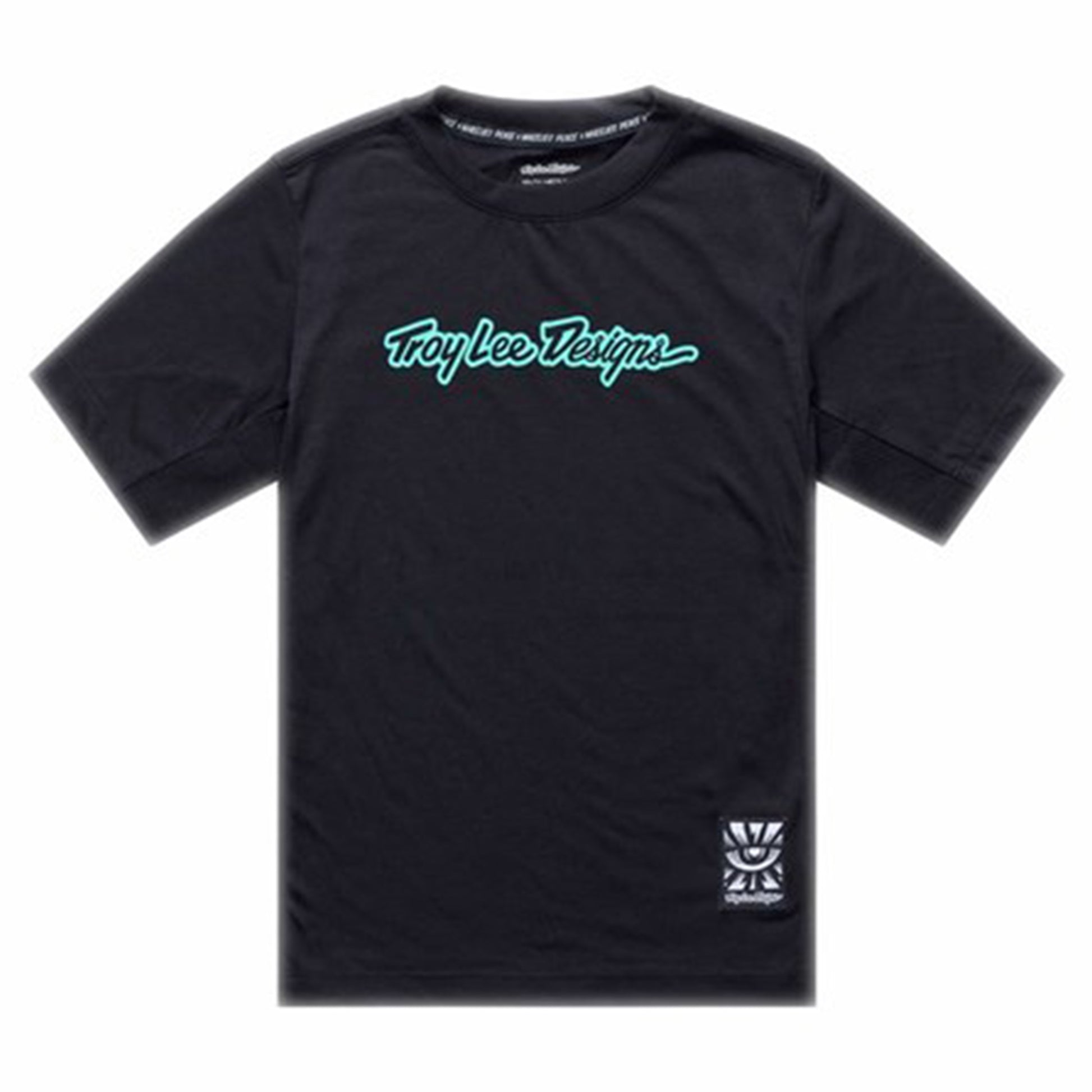 TLD Youth Skyline Ride Short Sleeve Tee - M - Signature Black / Real Teal - Image 1