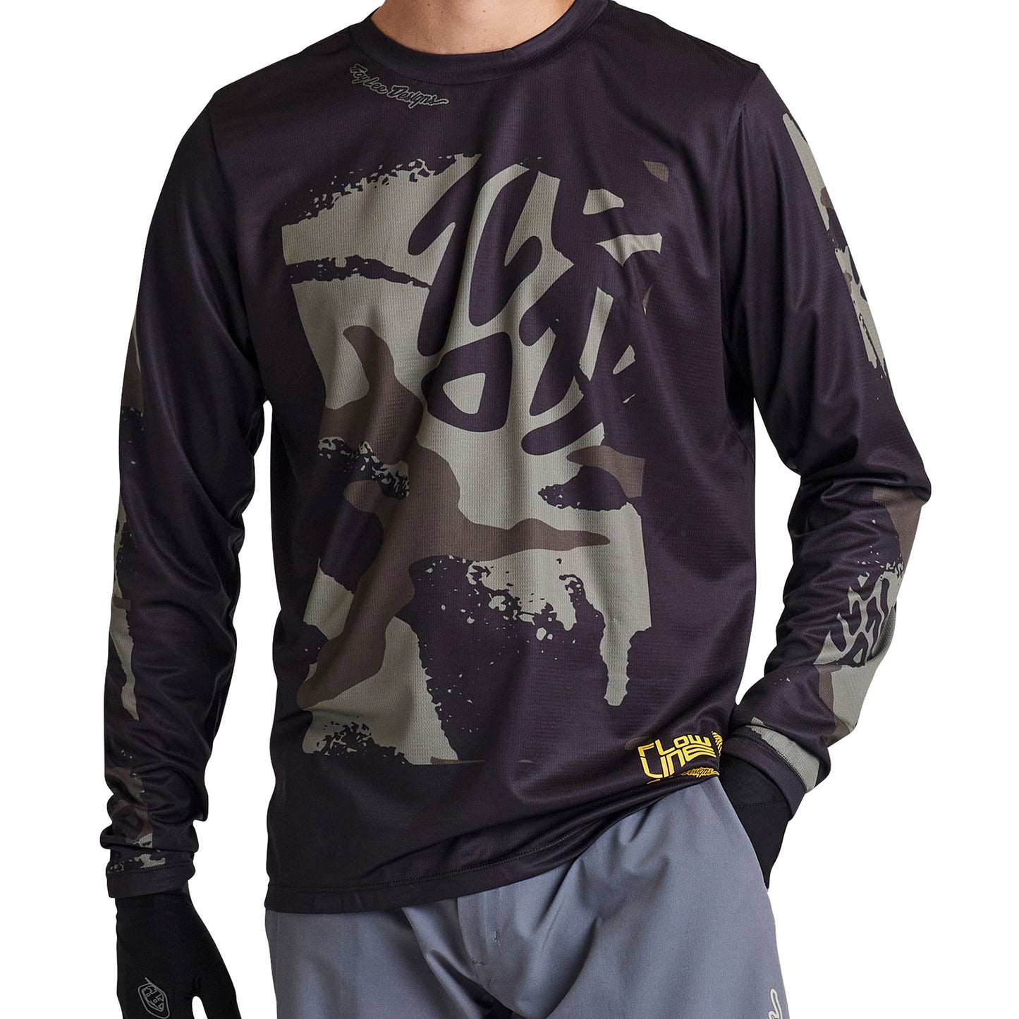 TLD Flowline Long Sleeve Jersey - S - Confined Black - Image 1